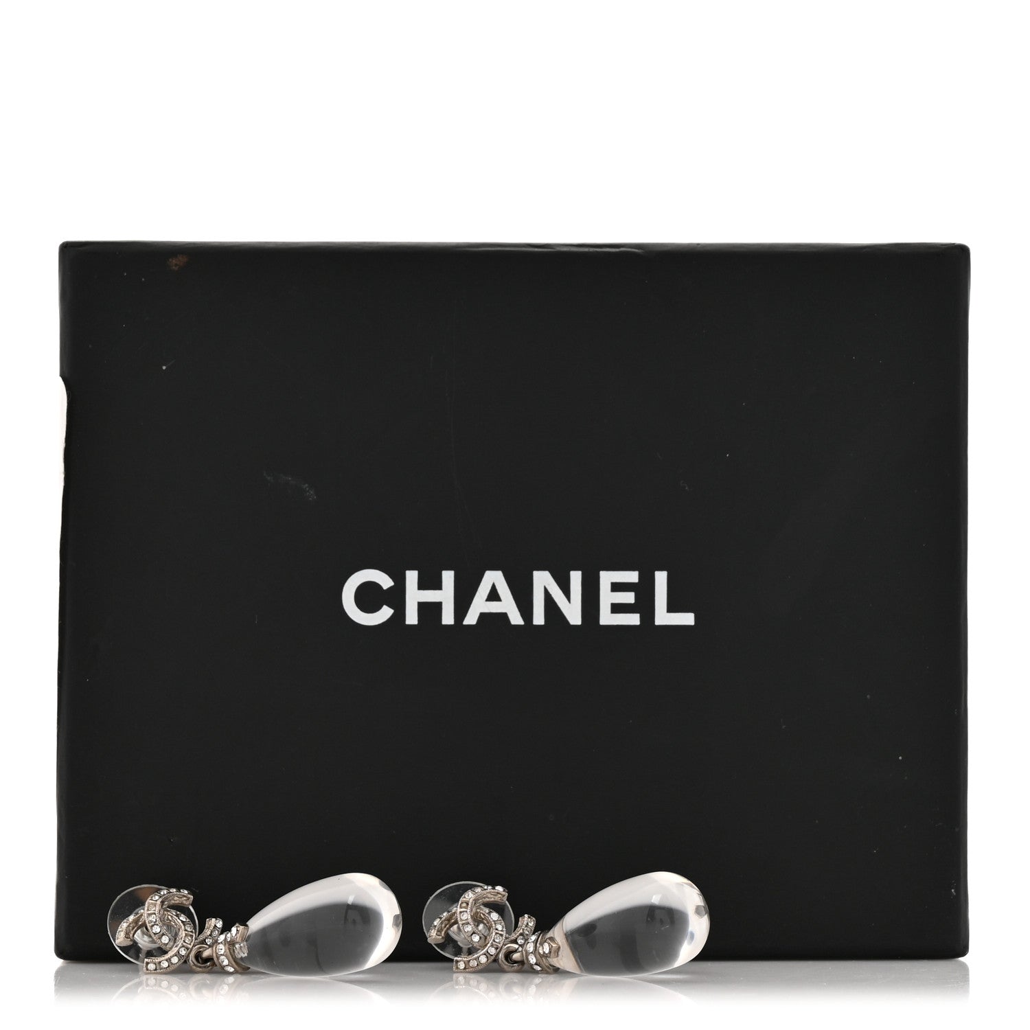 Ruthenium Crystal CC Drop Earrings Silver