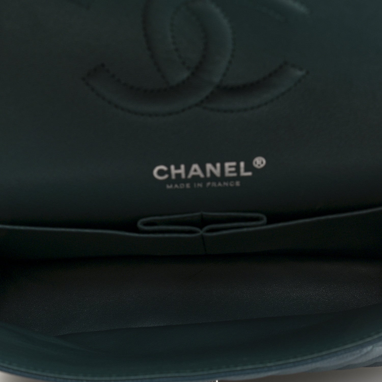 Caviar Quilted Medium Double Flap Dark Green