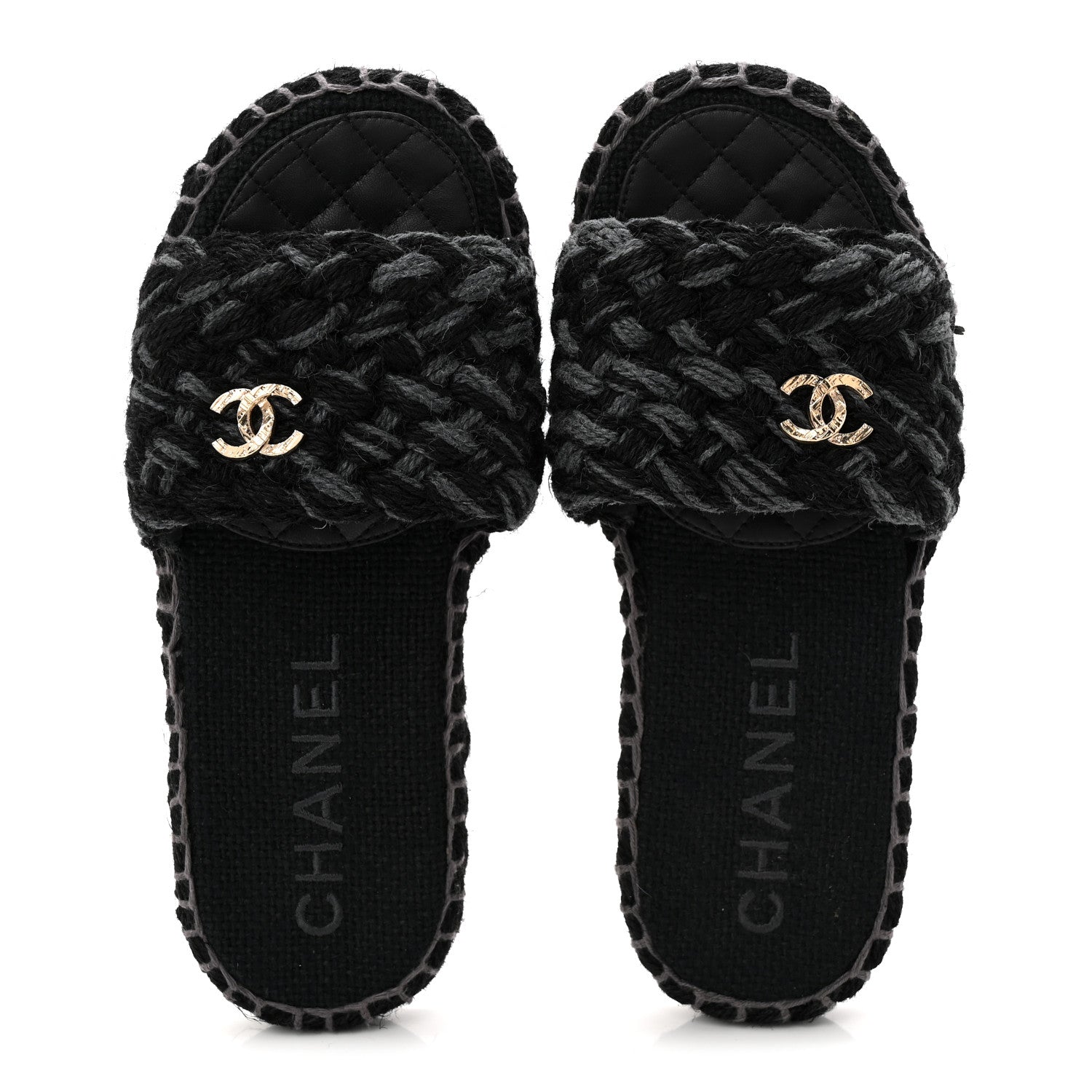 Cord Braided CC Mules 41 Black