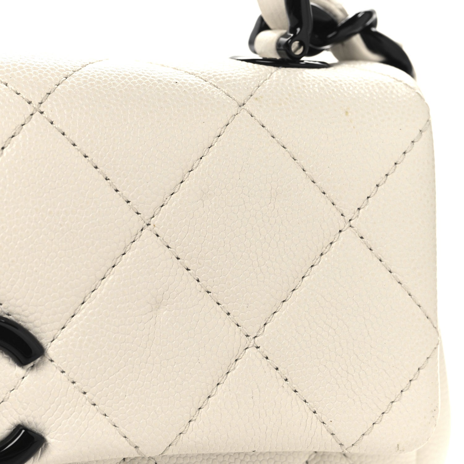 Caviar Quilted My Everything Small Flap White Black