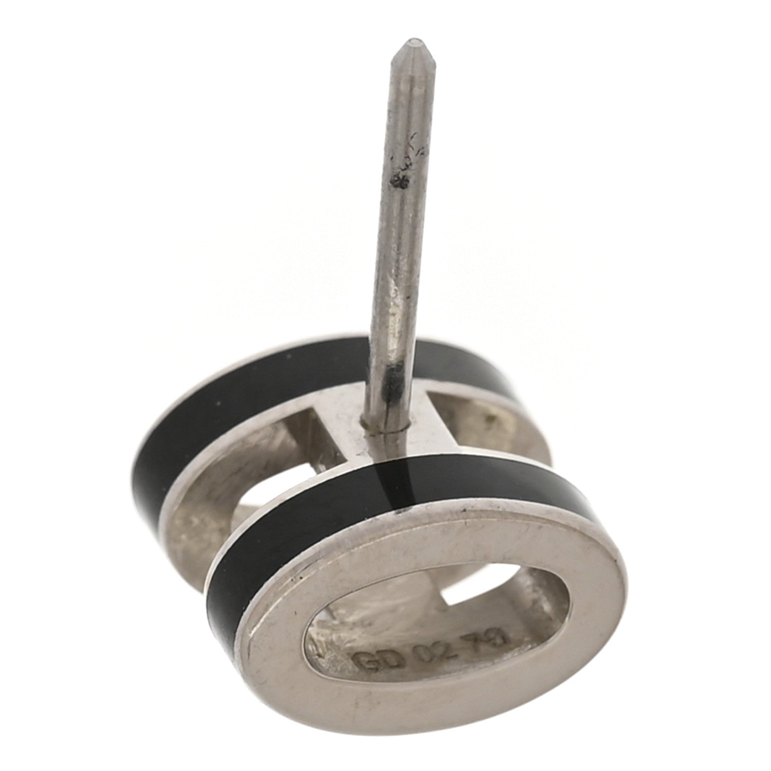 Palladium Lacquered Mini Pop H Earrings Black