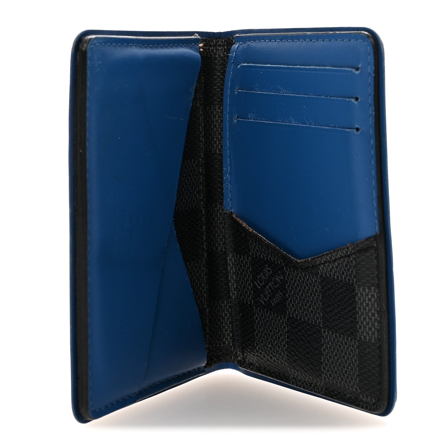 Damier Graphite Pocket Organizer Bleu Neon