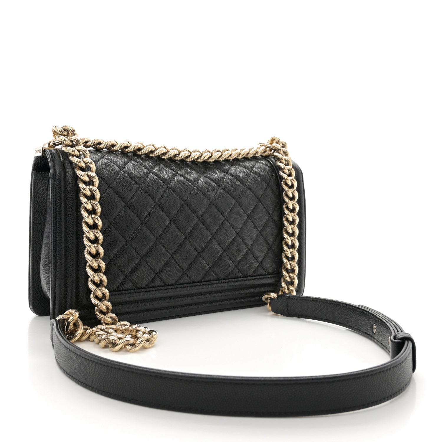 Caviar Quilted Medium Boy Flap Black