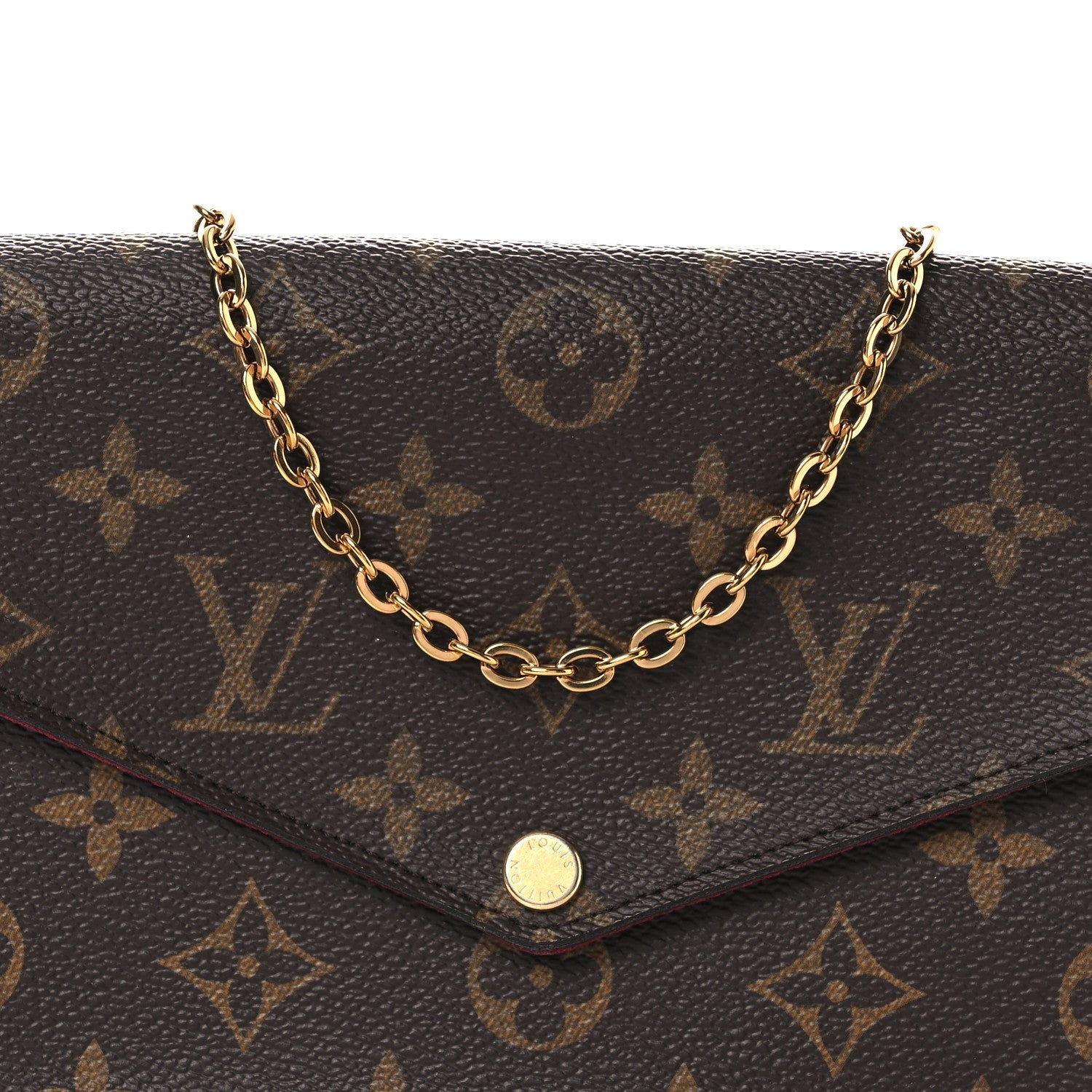 Monogram Pochette Felicie Chain Wallet Fuchsia