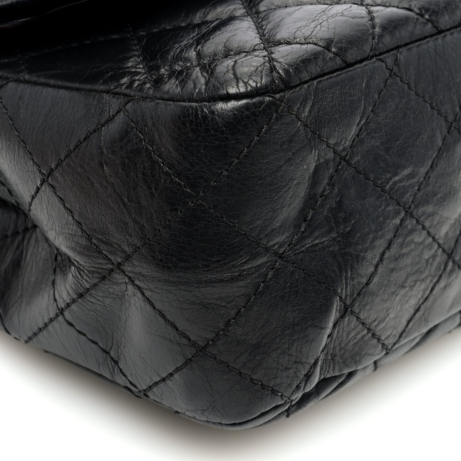 Aged Calfskin Quilted 2.55 Reissue 227 Flap Black