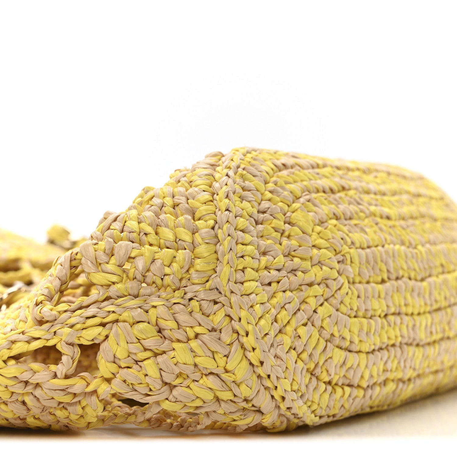 Straw Raffia Tote Beige Yellow