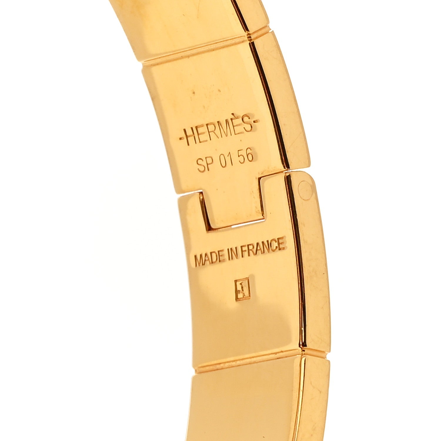 Shiny Alligator Charniere Cuir Narrow Hinged Bracelet M Black