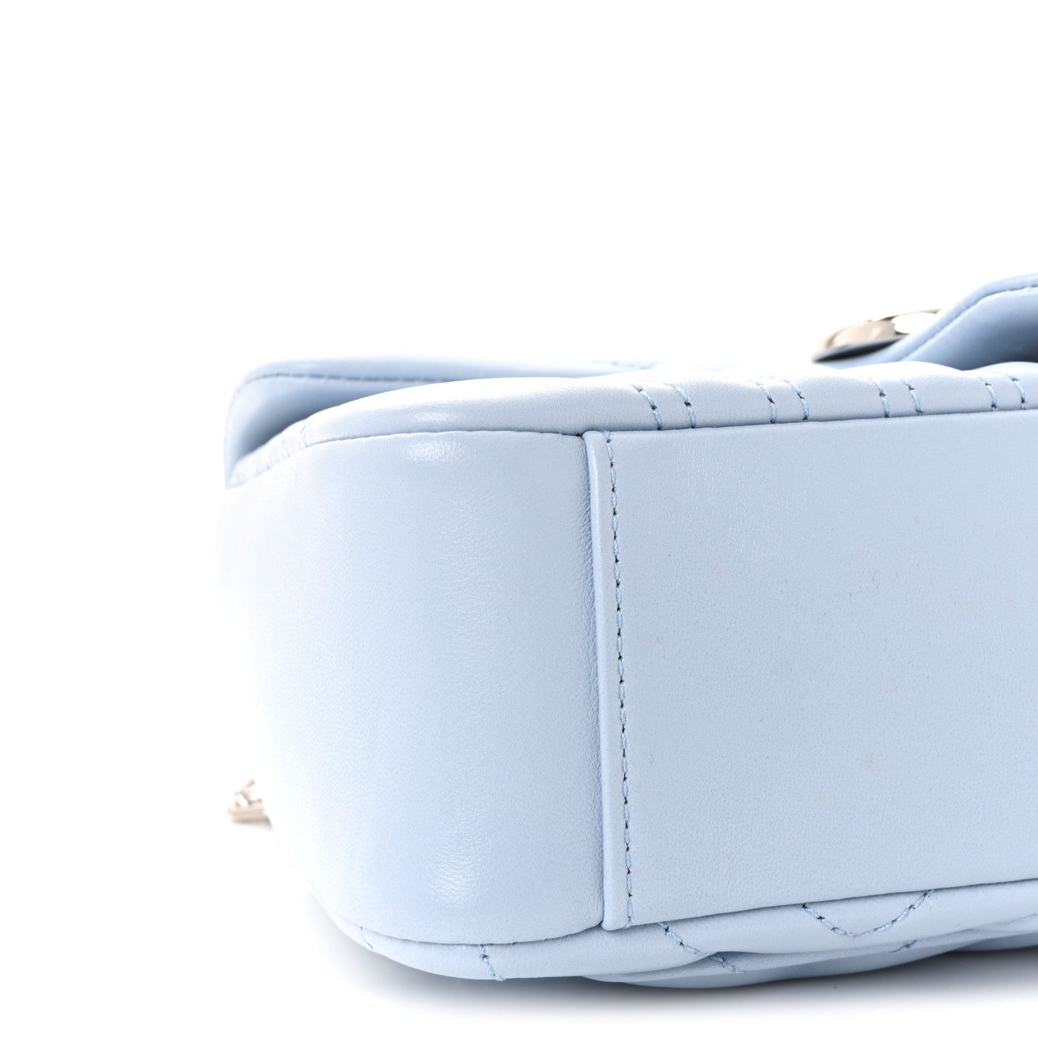Calfskin Matelasse Medium GG Marmont Shoulder Bag Light Blue