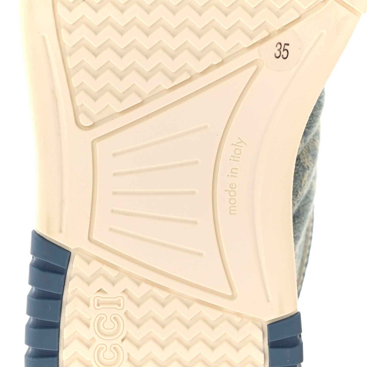 Denim GG Monogram Womens Re-Web Sneakers 35 Light Blue