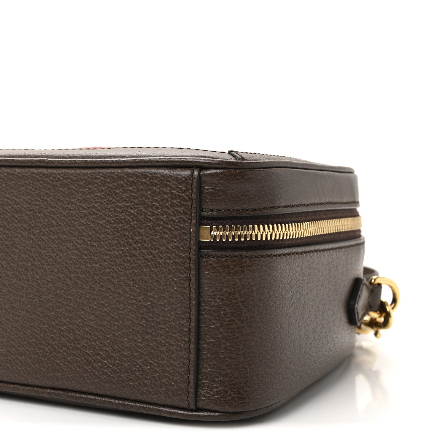 GG Supreme Monogram Textured Dollar Calfskin Mini Ophidia Top Handle Square Shoulder Bag Beige Ebony New Acero