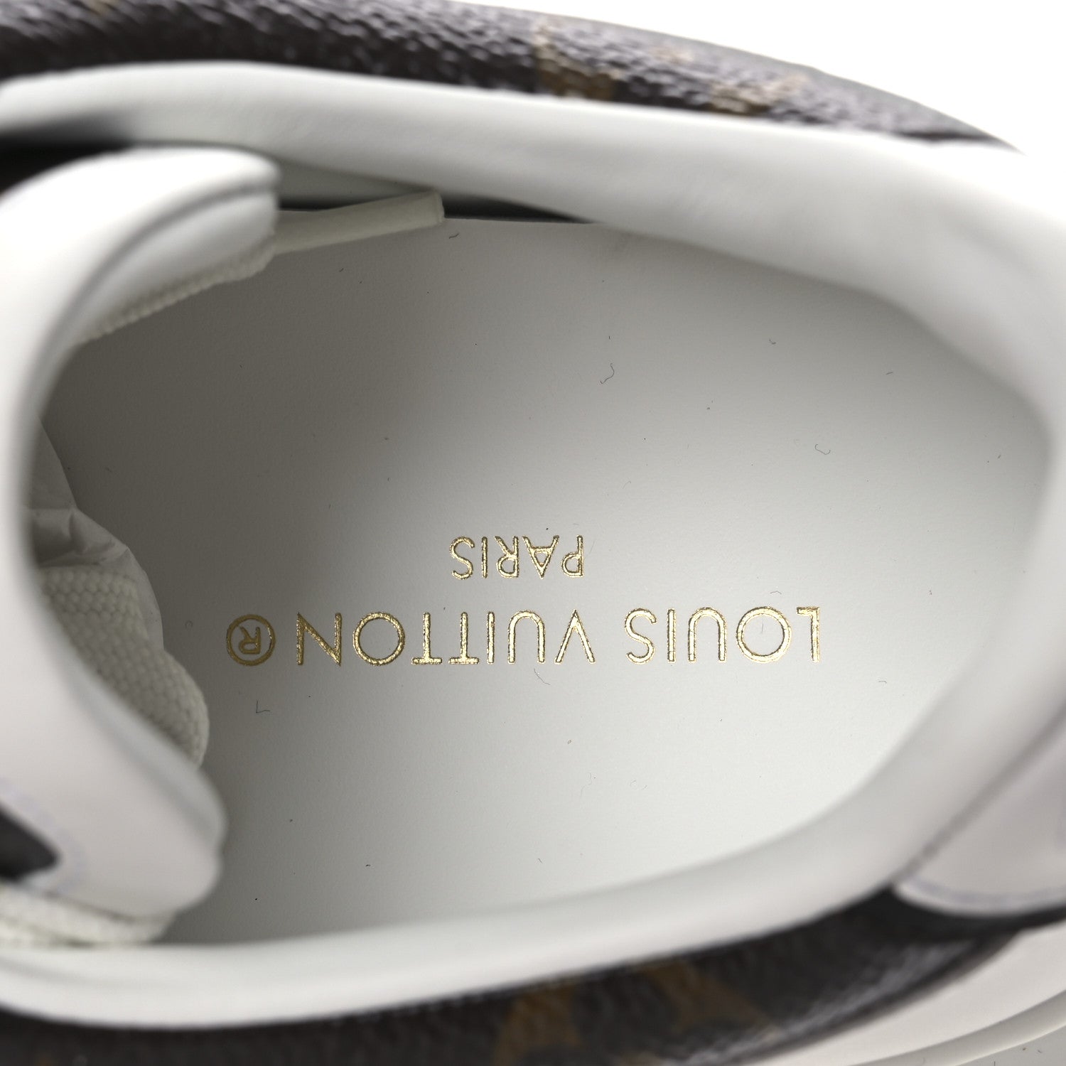 Lambskin Embossed Monogram Time Out Sneakers 39 White Brown
