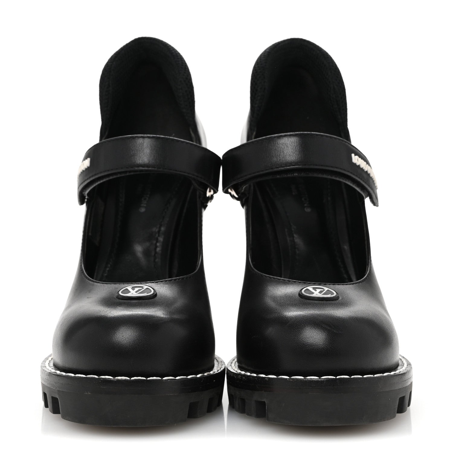 Calfskin Star Trail Ankle Pumps 37 Black