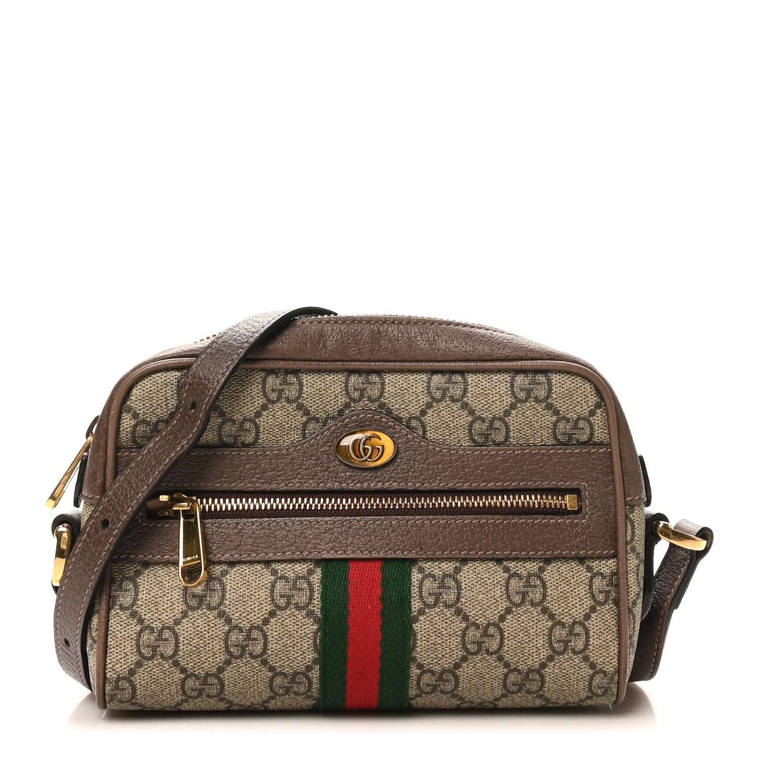 GG Supreme Monogram Web Mini Ophidia Shoulder Bag Brown