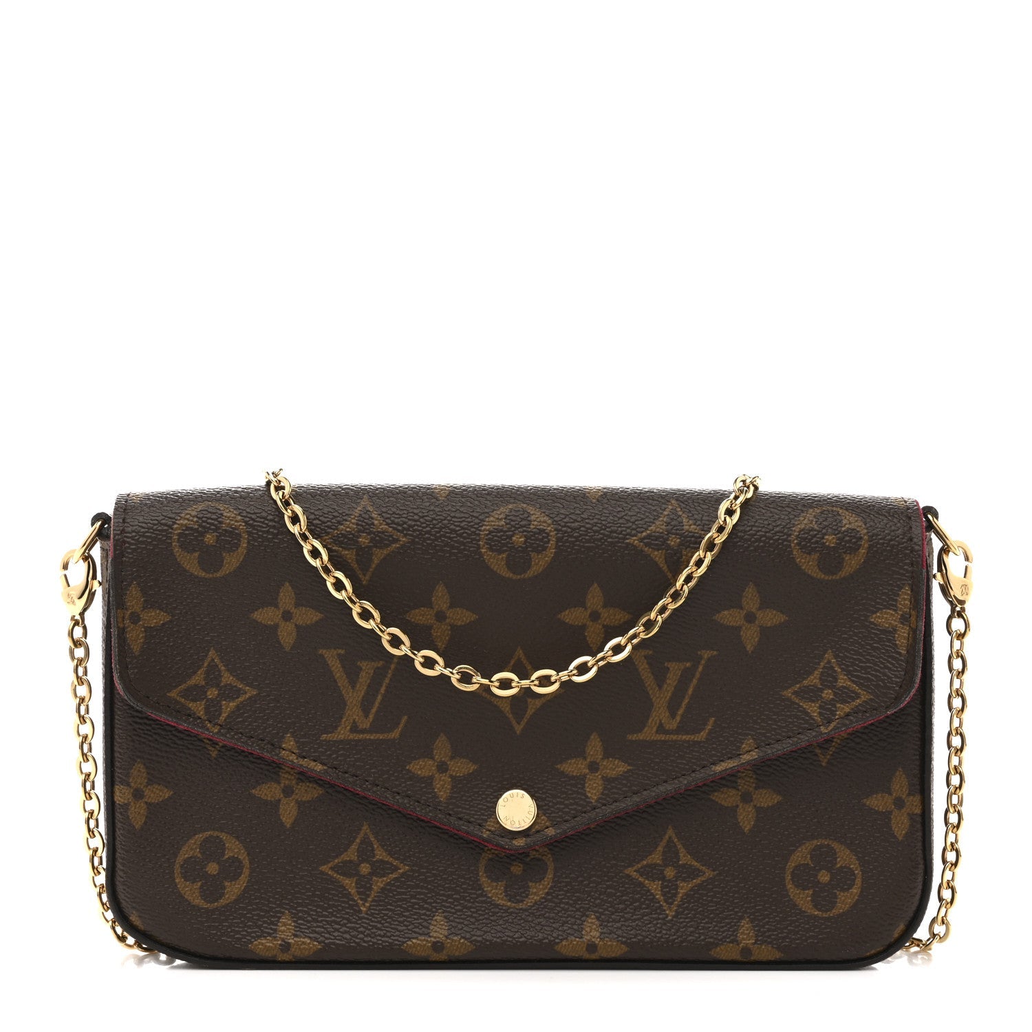 Monogram Pochette Felicie Chain Wallet Fuchsia