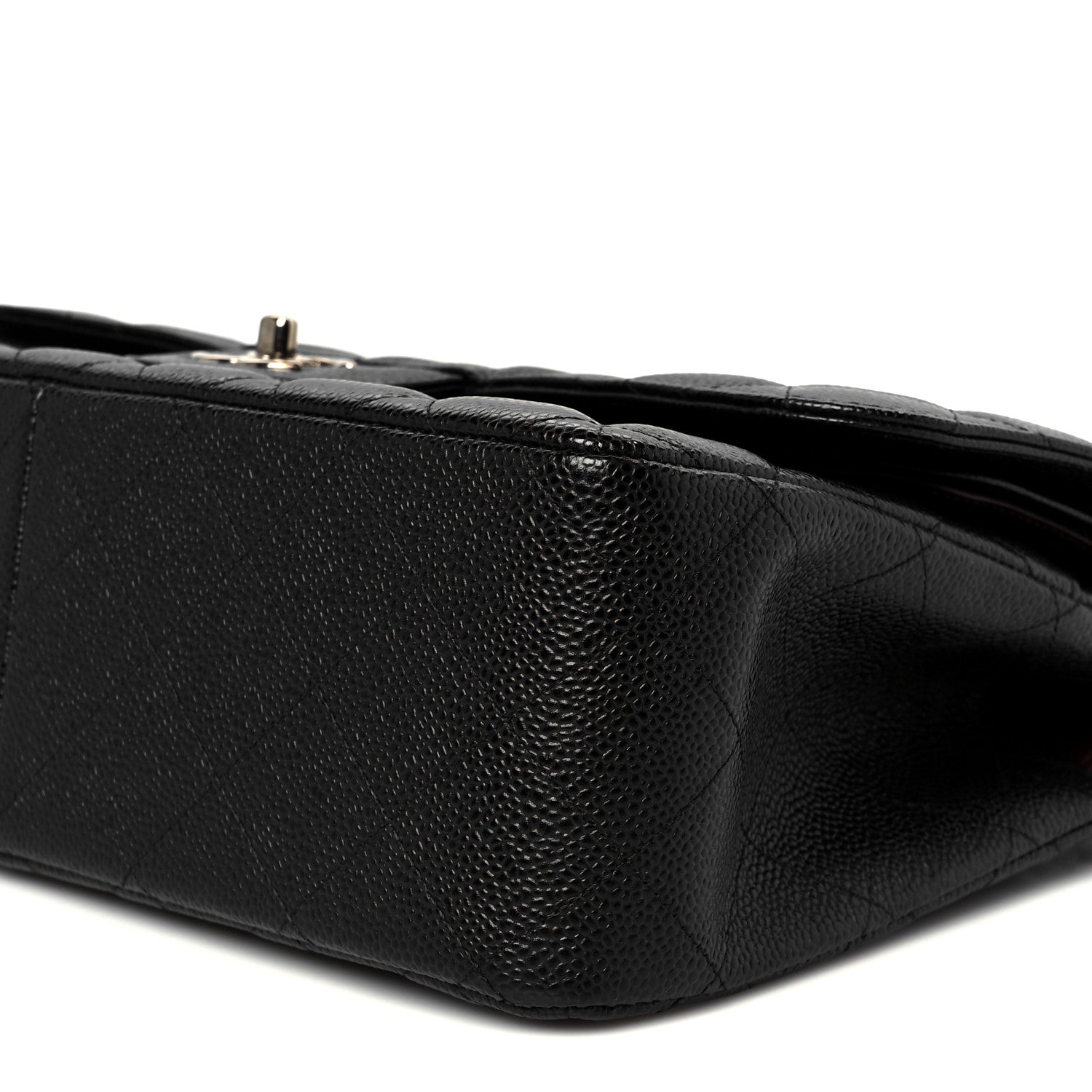 Caviar Quilted Jumbo Double Flap Black