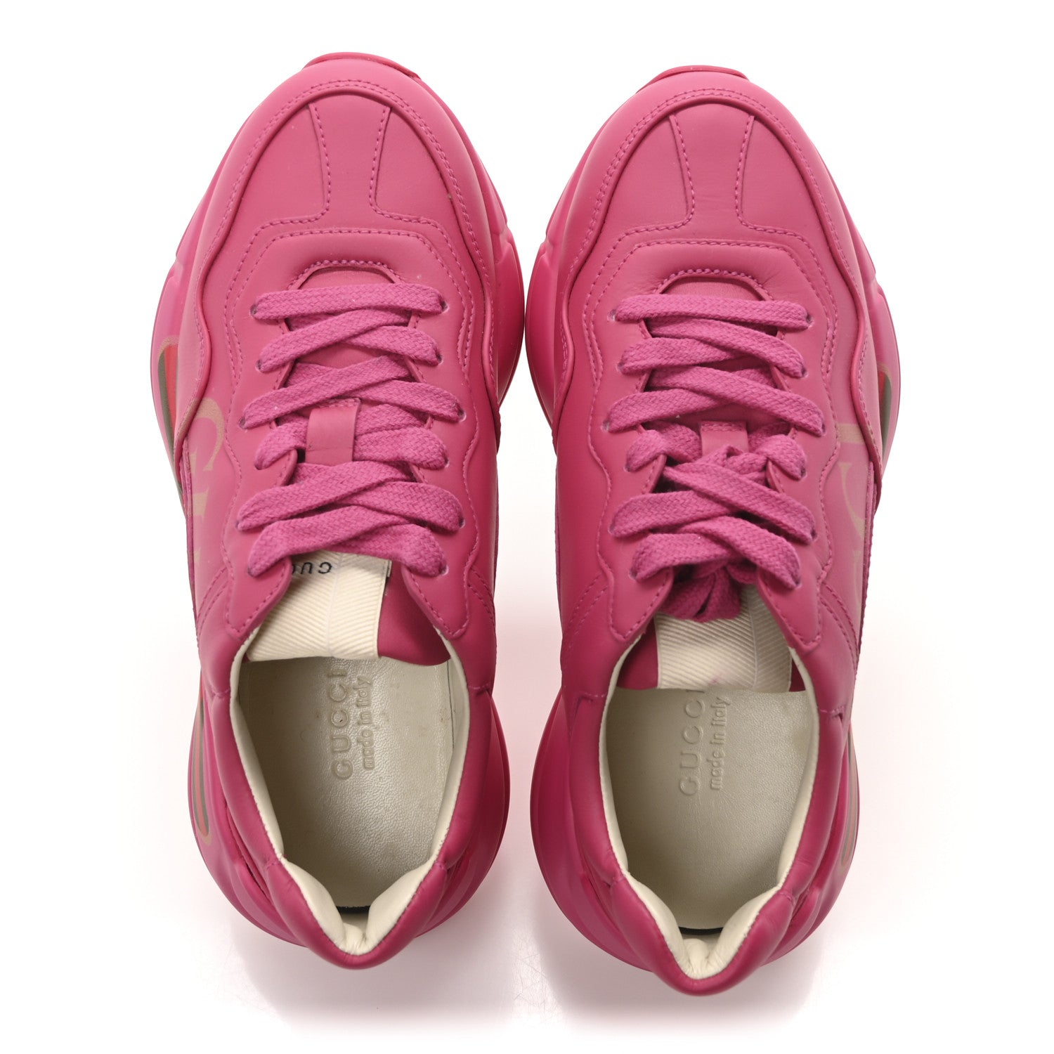 Calfskin Logo Womens Rhyton Sneakers 35.5 Box Pink