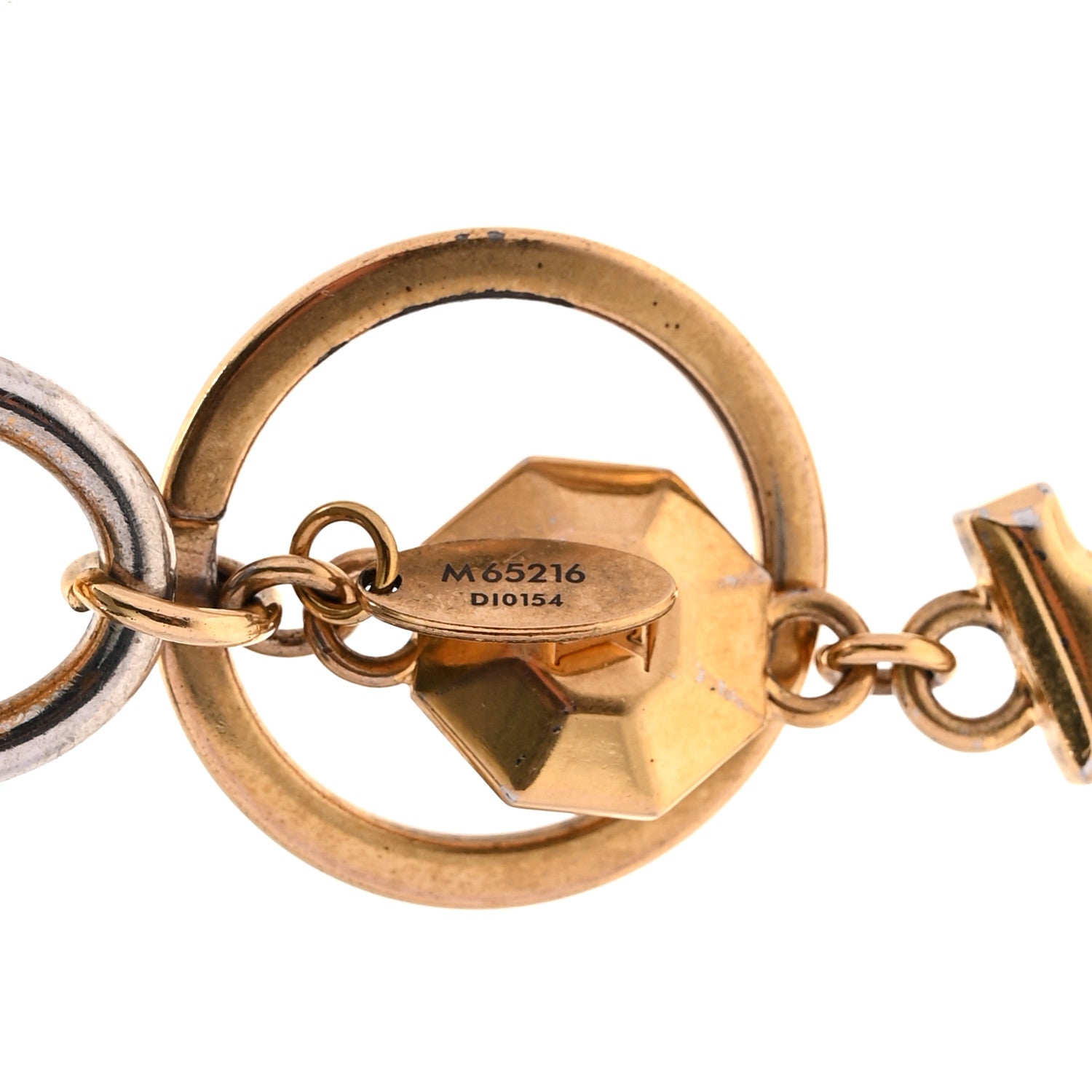 Metal LV Facettes Bag Charm Key Holder Gold