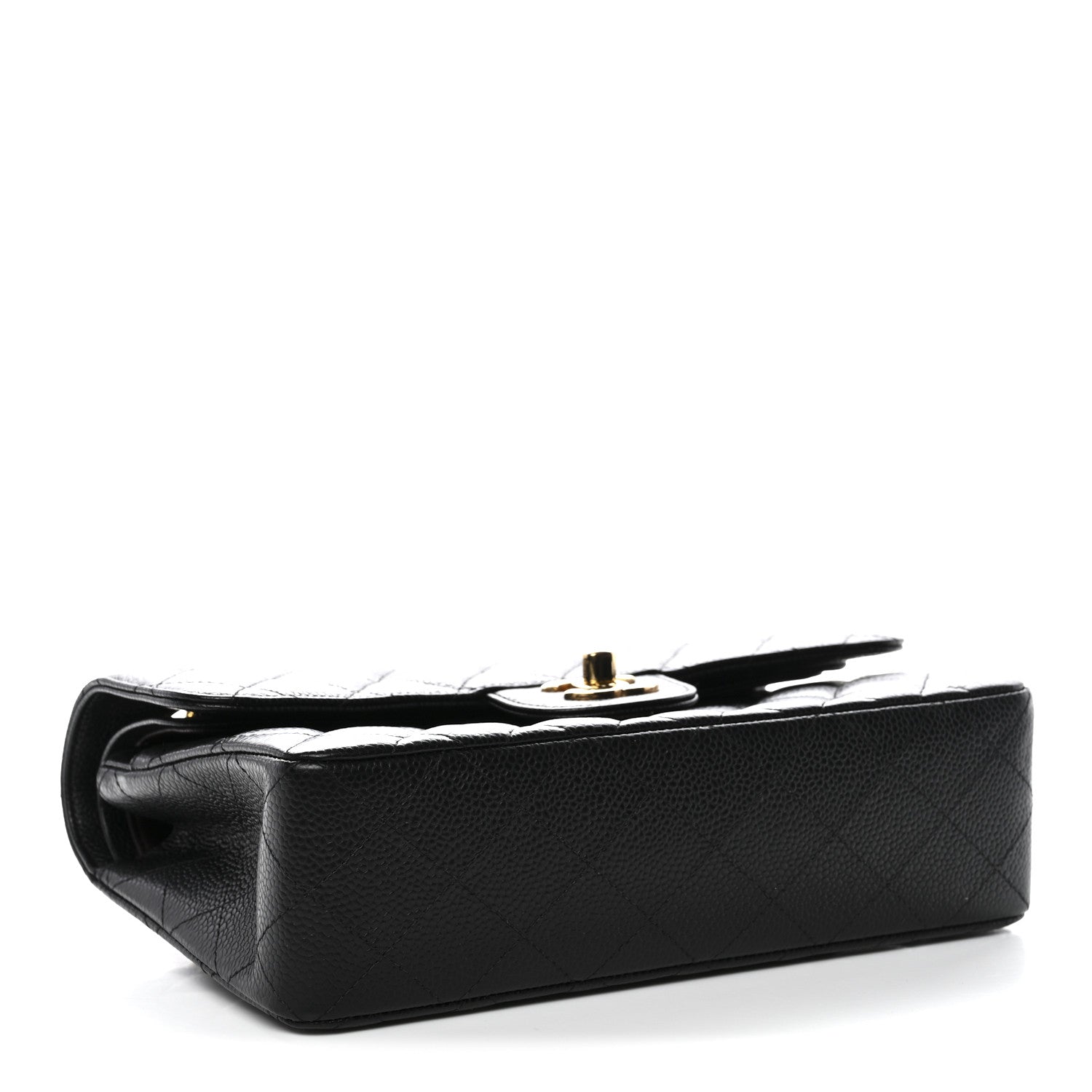 Caviar Quilted Small Double Flap Black