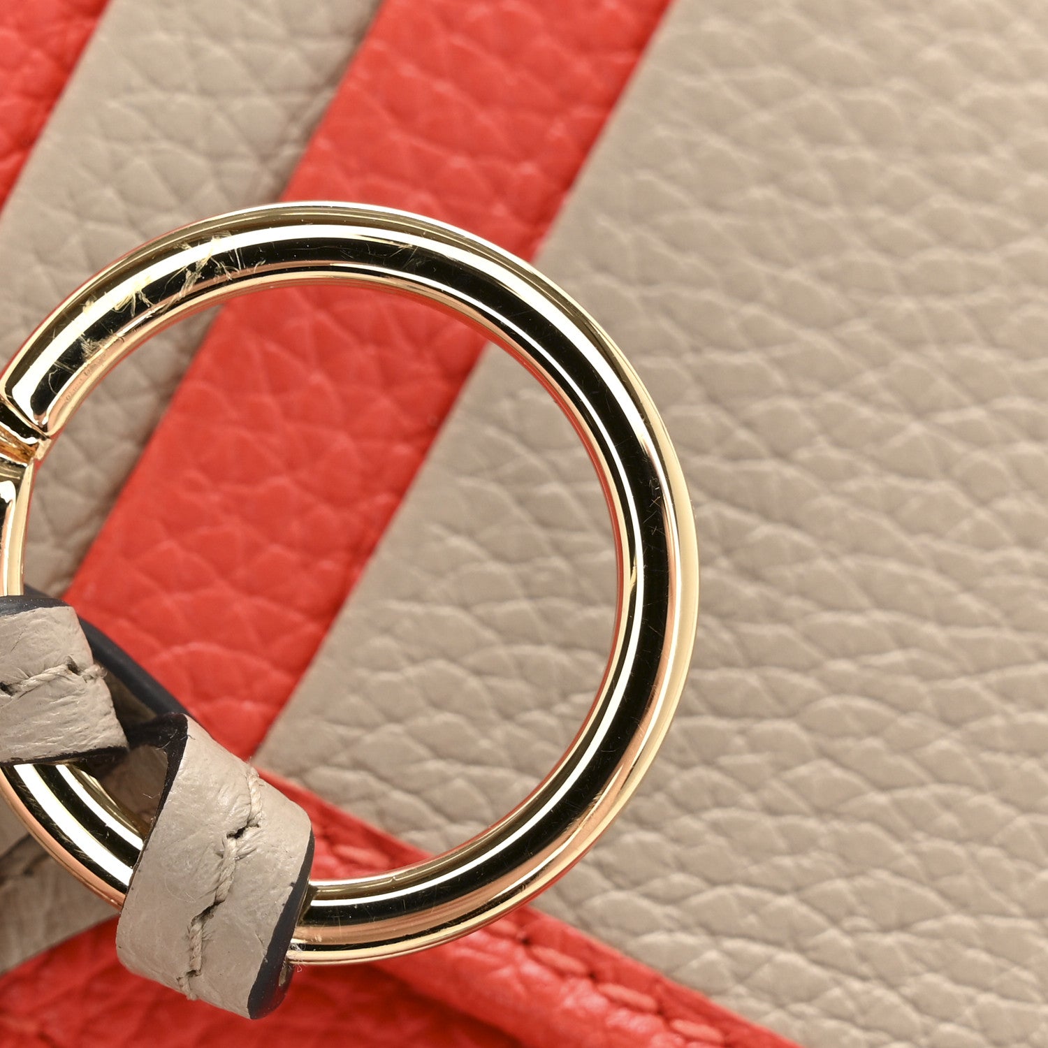Dollar Calfskin GG Marmont Zip Key Pouch Beige Sun Orange