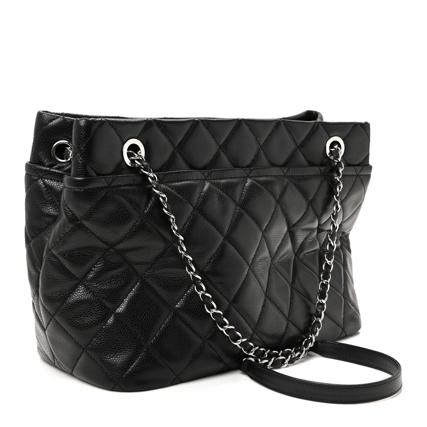 Caviar Quilted Timeless CC Soft Tote Black