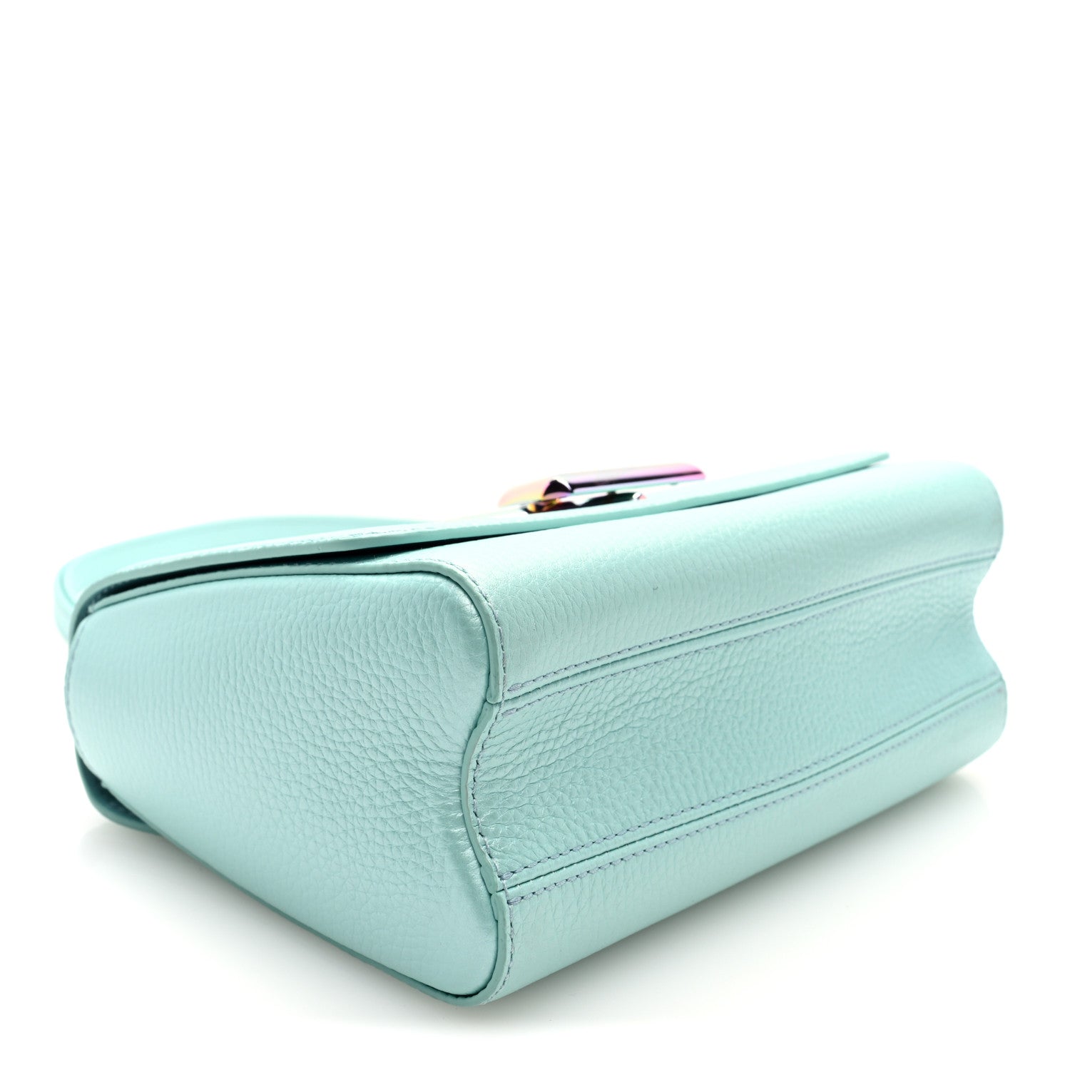 Iridescent Grained Calfskin Summer Splash Twist MM Blue