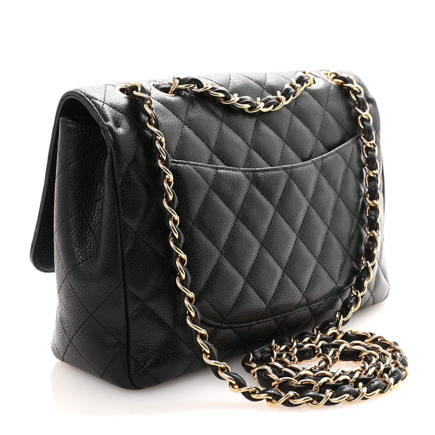 Caviar Quilted Jumbo Single Flap Black