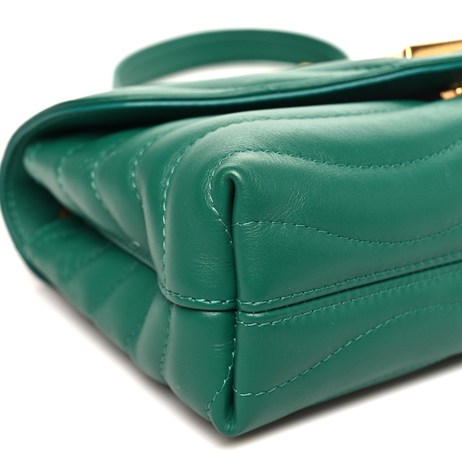 Calfskin New Wave Chain Bag MM NM Emerald