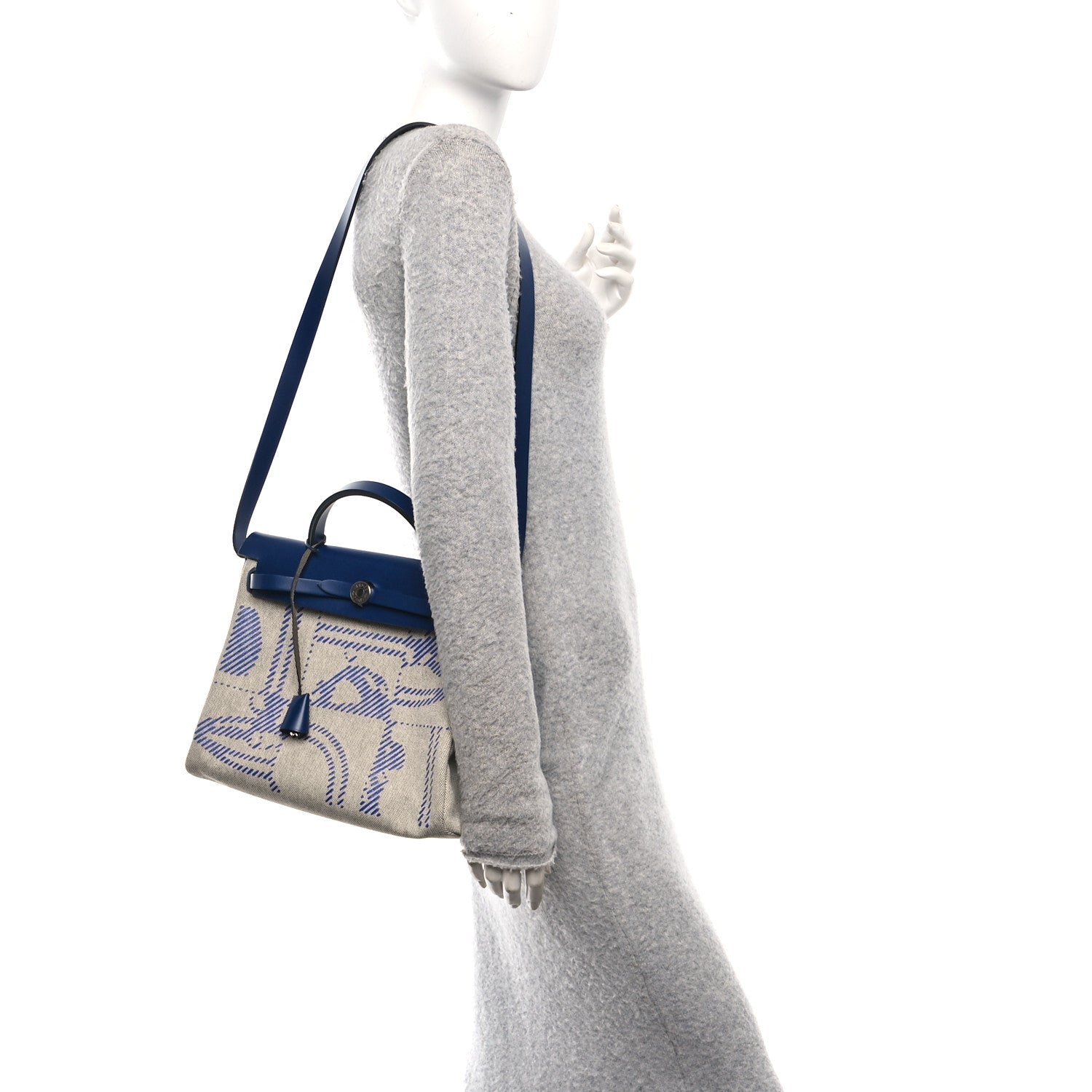 Vache Hunter Toile H Brides de Gala Herbag Zip Retourne 31 PM Bleu De France Ecru Saphir