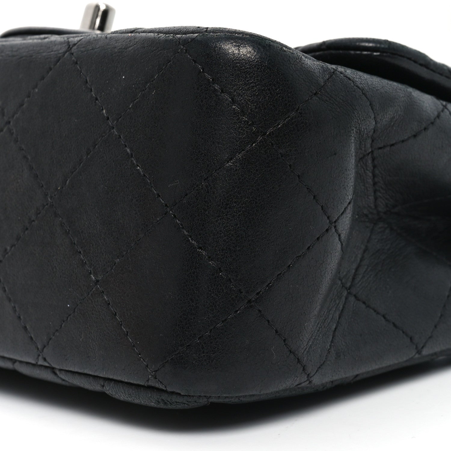 Lambskin Quilted Mini Square Flap Black
