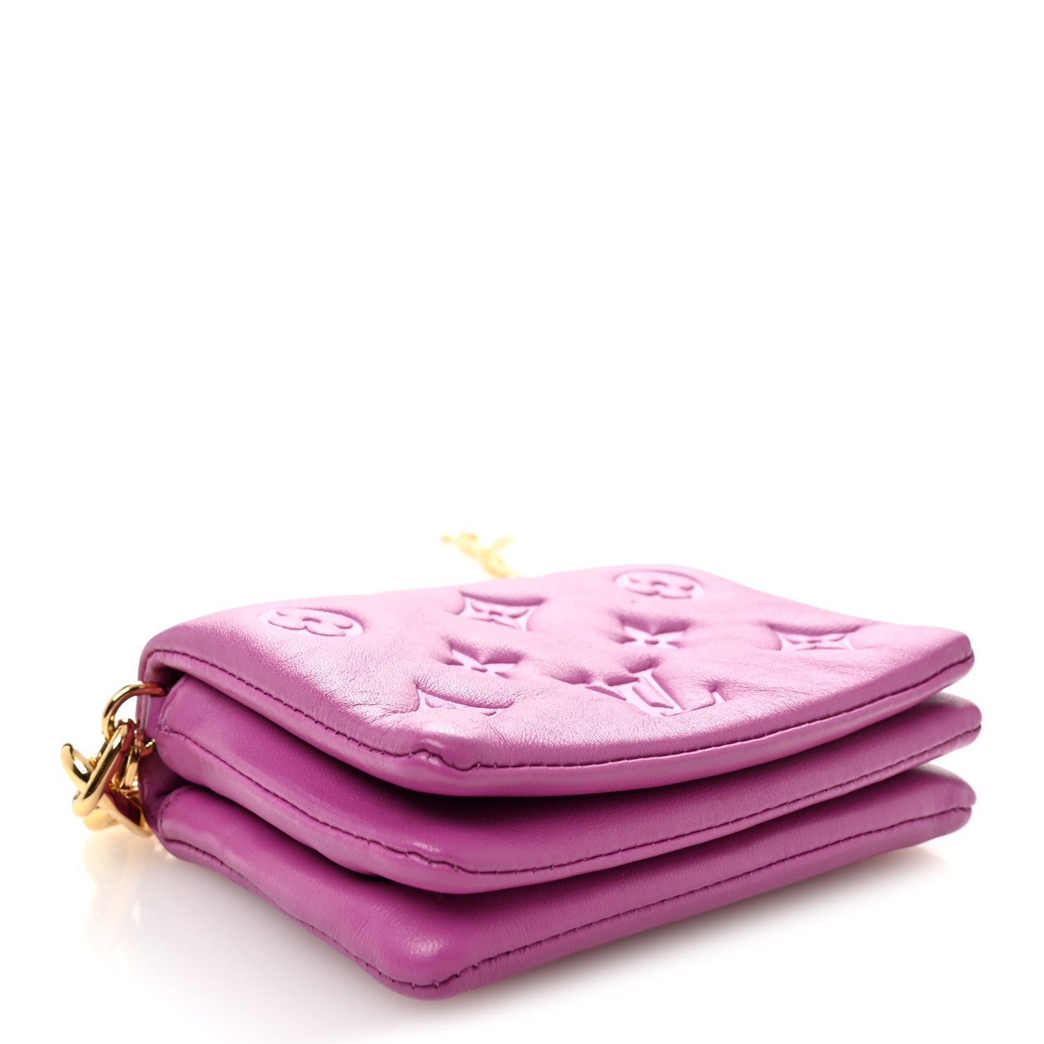 Lambskin Embossed Monogram Coussin Belt Bag Orchid
