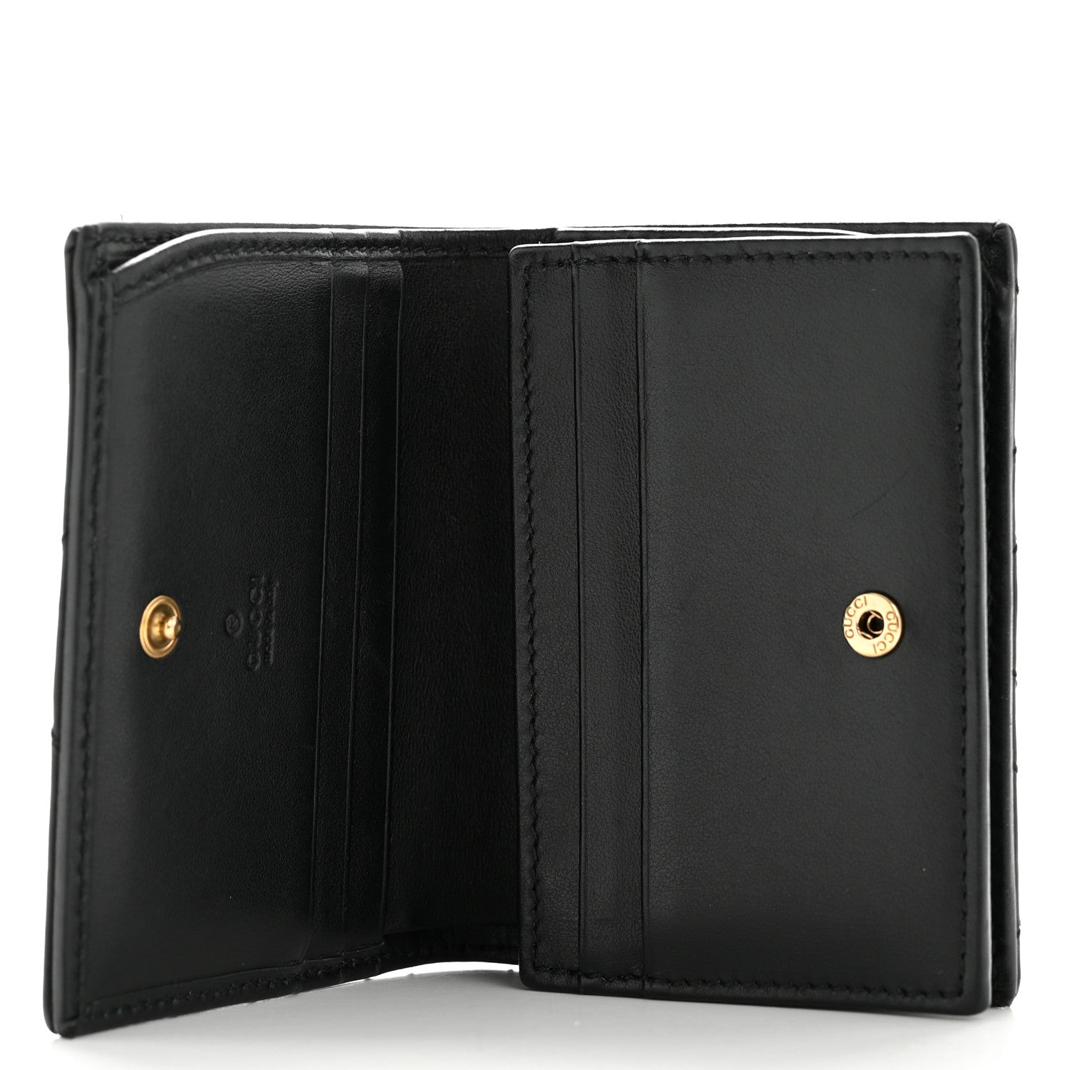 Calfskin Matelasse GG Marmont Card Case Wallet Black