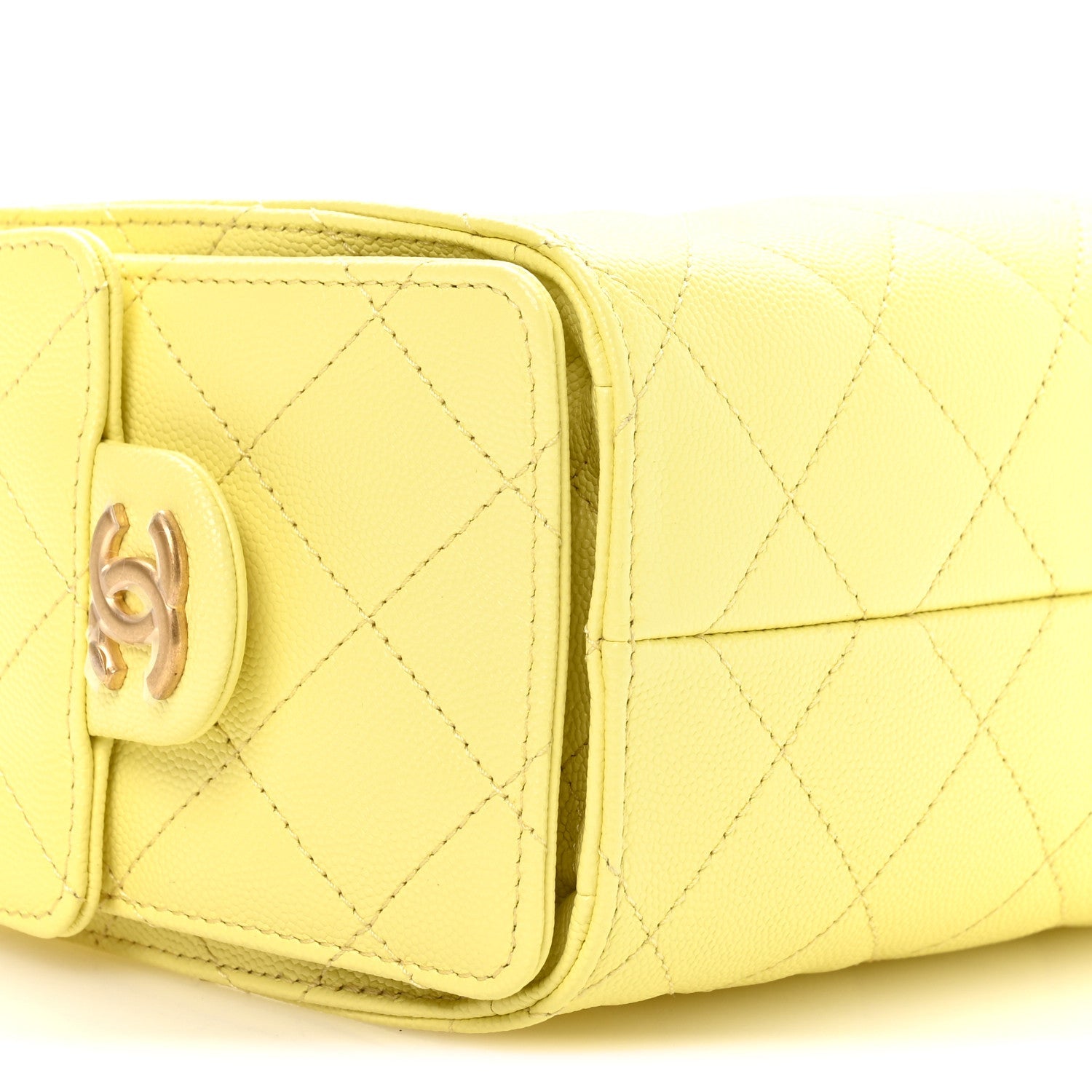 Caviar Quilted Mini Chanel 25 Handbag Light Yellow
