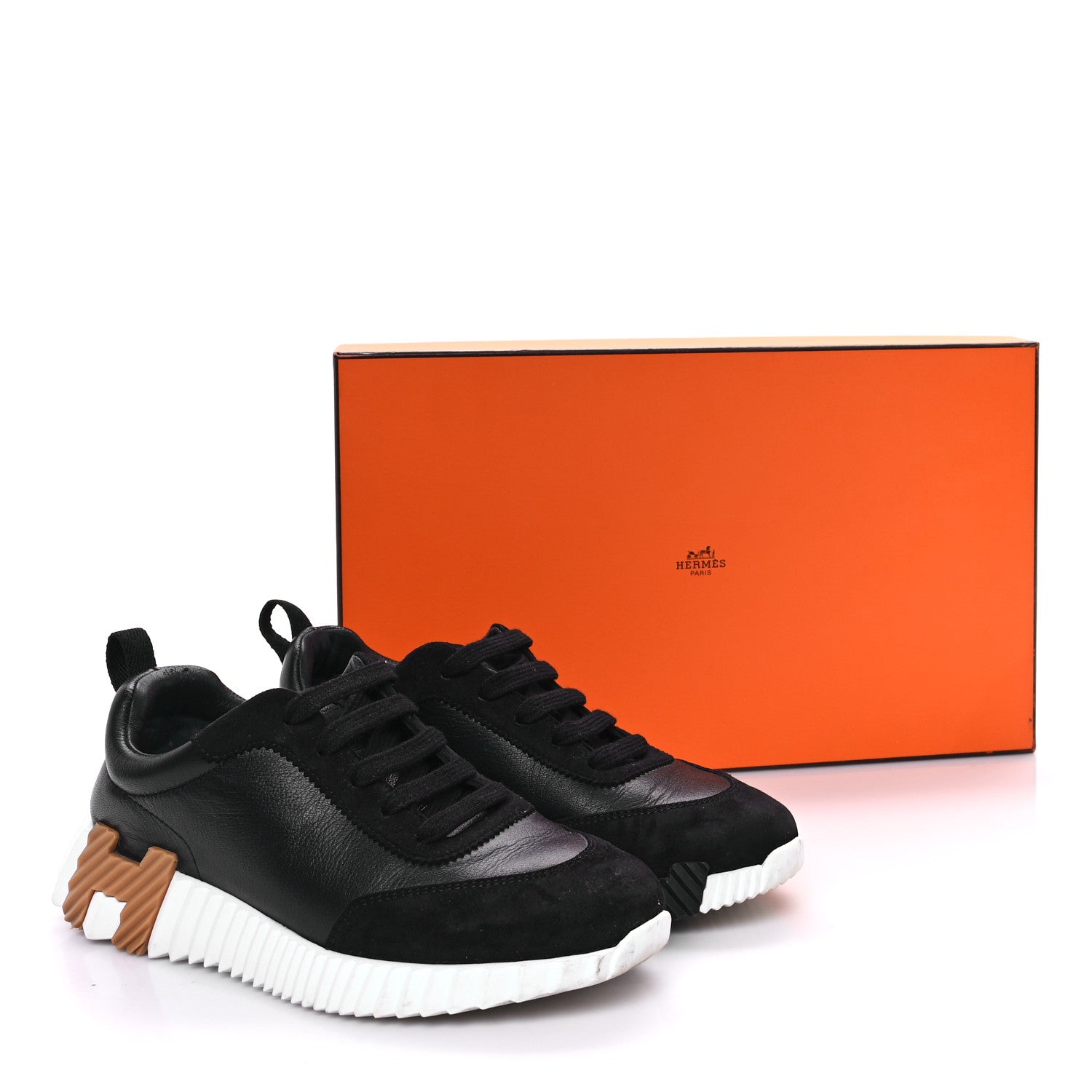 Goatskin Suede Goatskin Bouncing Sneakers 37.5 Black