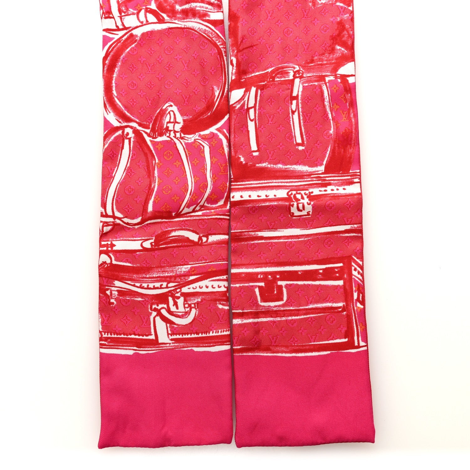 Silk Monogram Trunks Bandeau Fuchsia