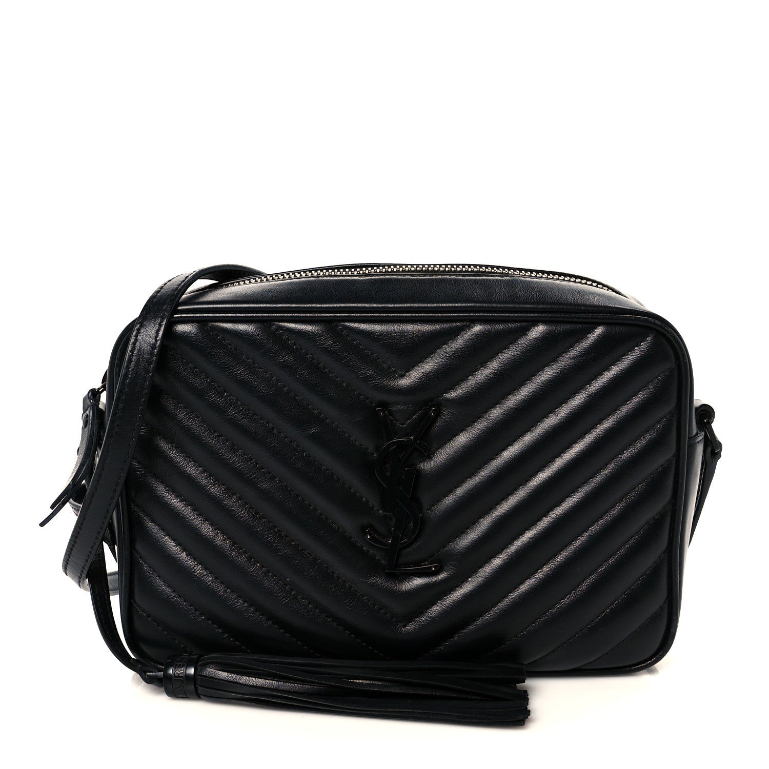 Calfskin Matelasse Monogram Monochrome Lou Camera Bag Black