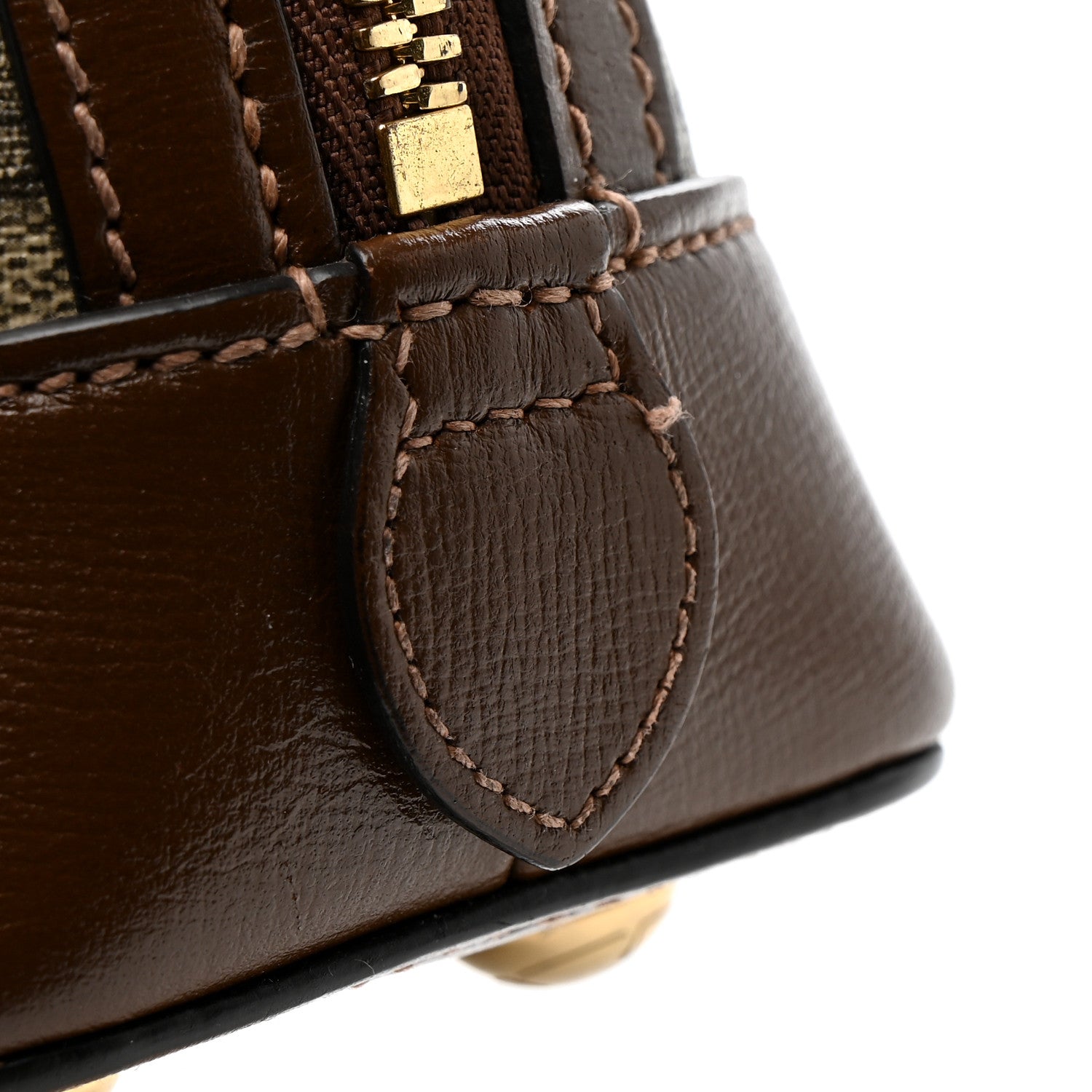 GG Supreme Monogram Azalea Calfskin Small Horsebit 1955 Top Handle Bag Beige Ebony Brown Sugar