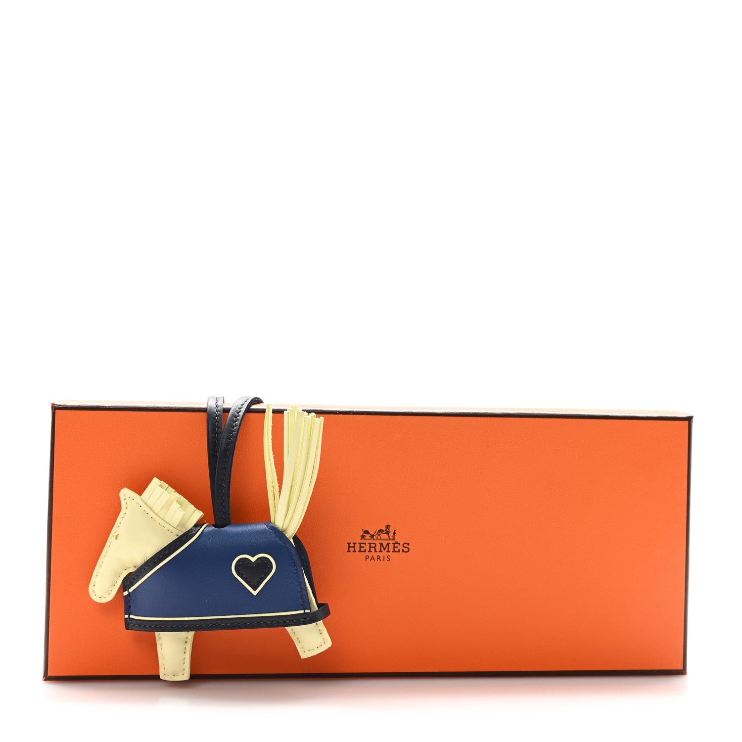 Milo Lambskin Grigri Rodeo Robeo Coeur Bag Charm PM Jaune Milton Bleu Nuit Bleu Tie