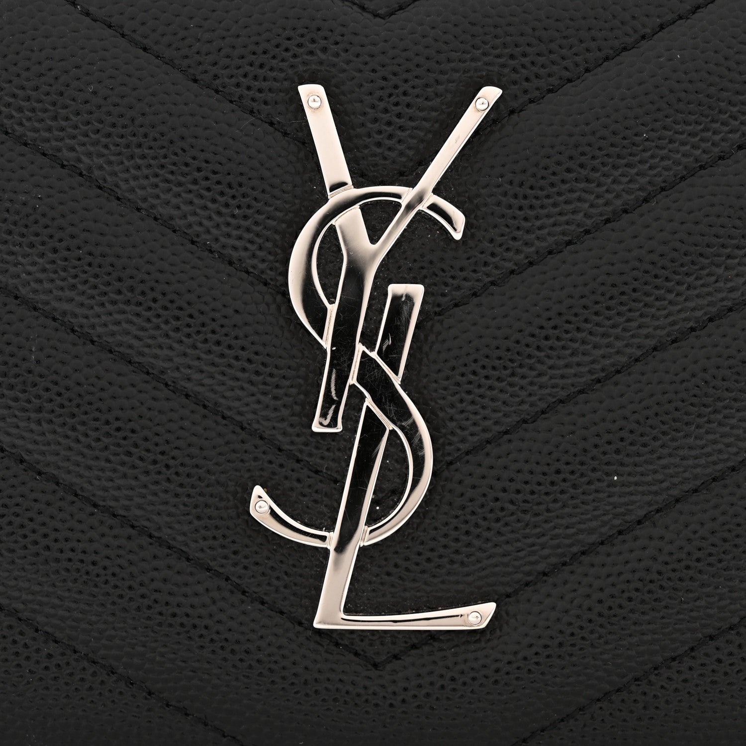 Grain De Poudre Matelasse Chevron Monogram Zip Around Wallet Black