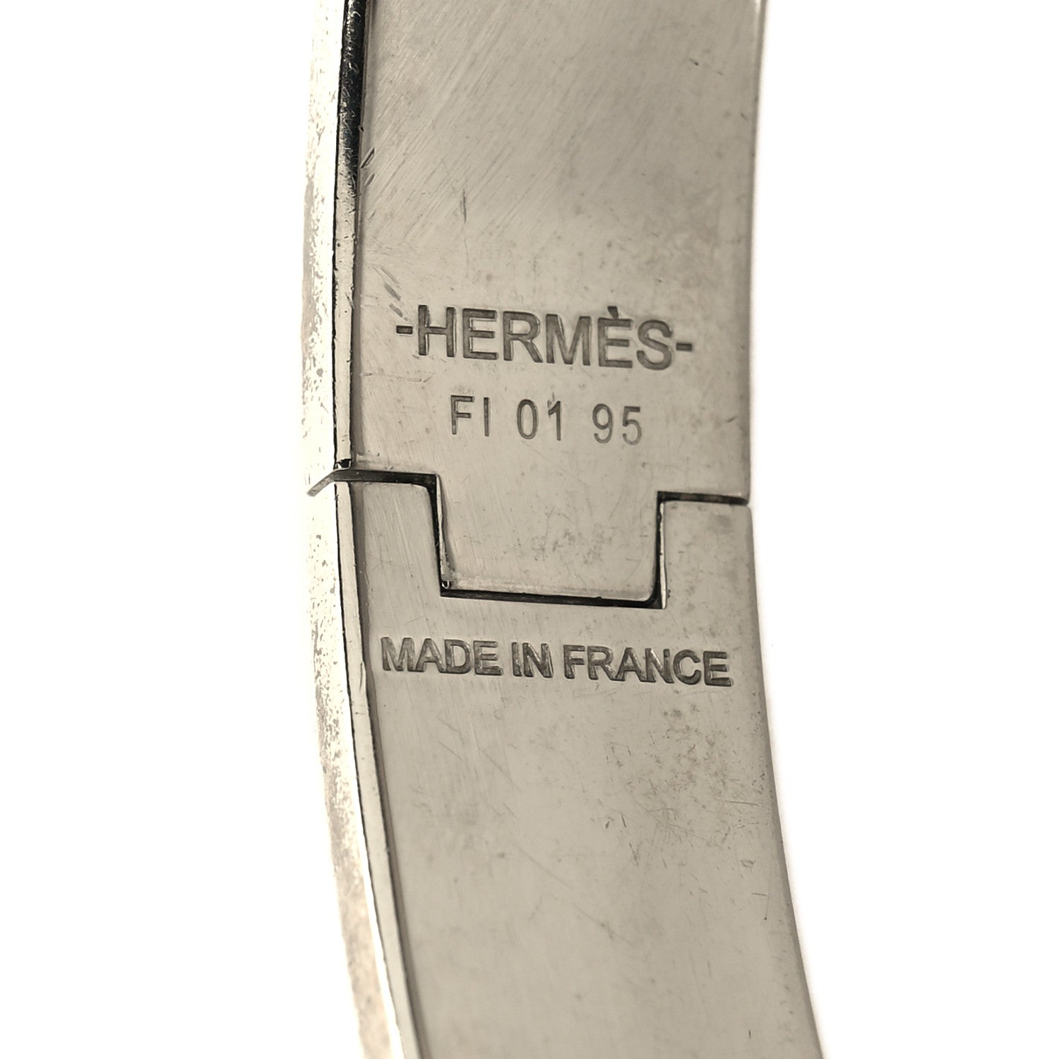 Enamel Narrow Clic Clac H Bracelet PM White