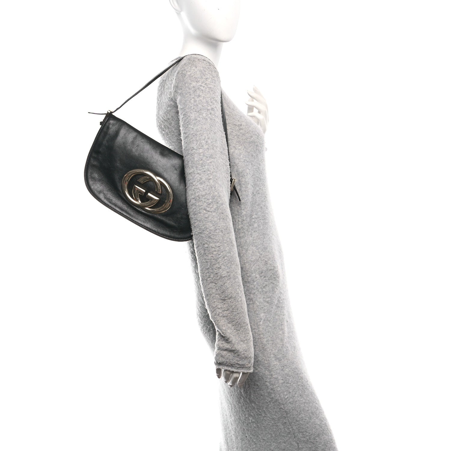 Calfskin Small Britt Shoulder Bag Black