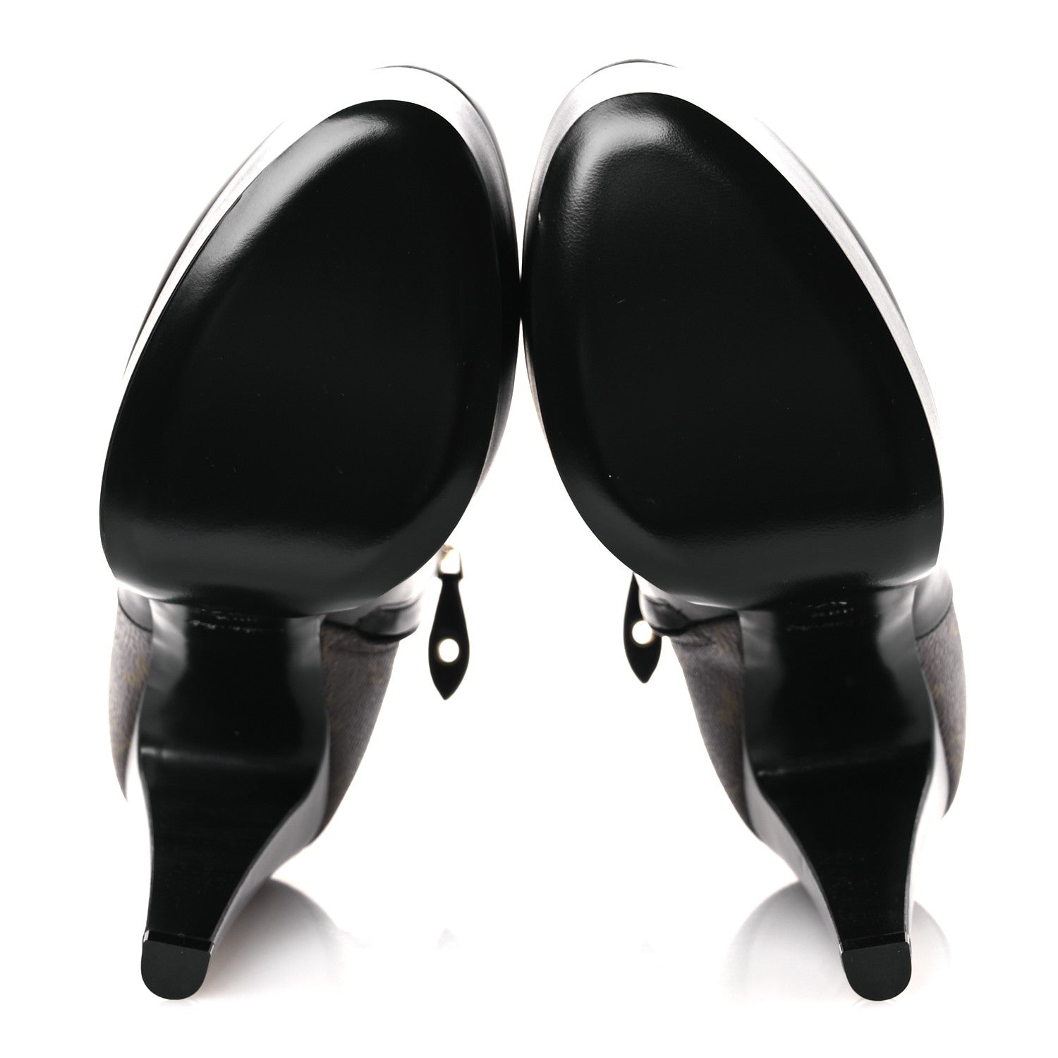 Calfskin Monogram Afterglow Platform Ankle Boots 39.5 Black
