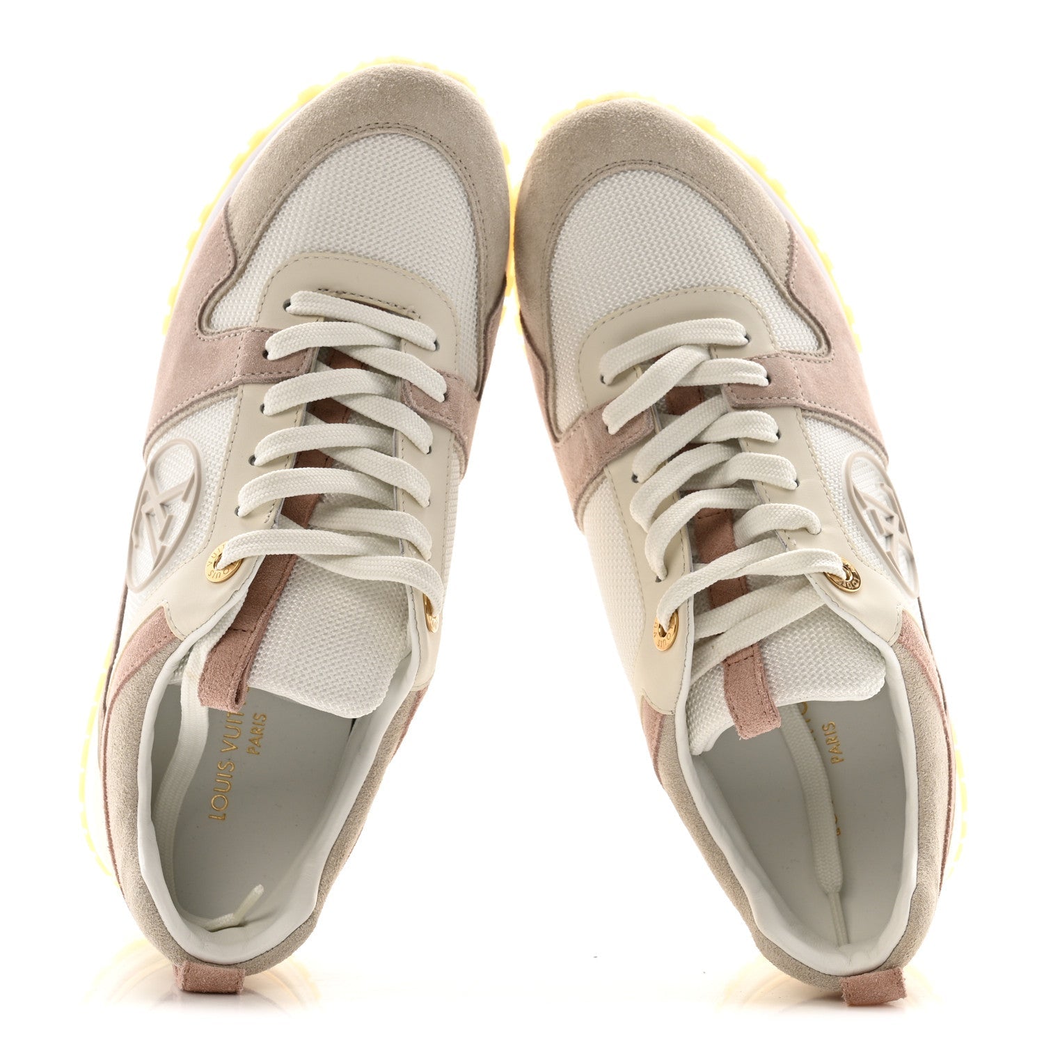 Suede Mesh Run Away Sneakers 35.5 White Grey