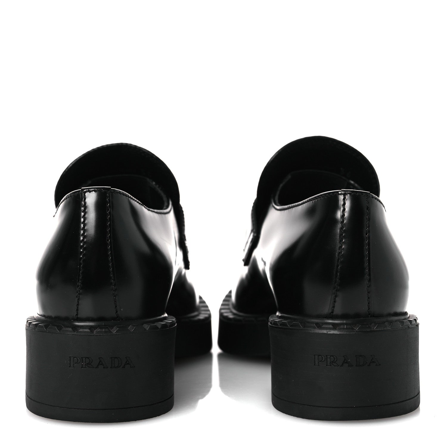 Spazzolato Metal Triangle Logo 50mm Loafers 36 Black