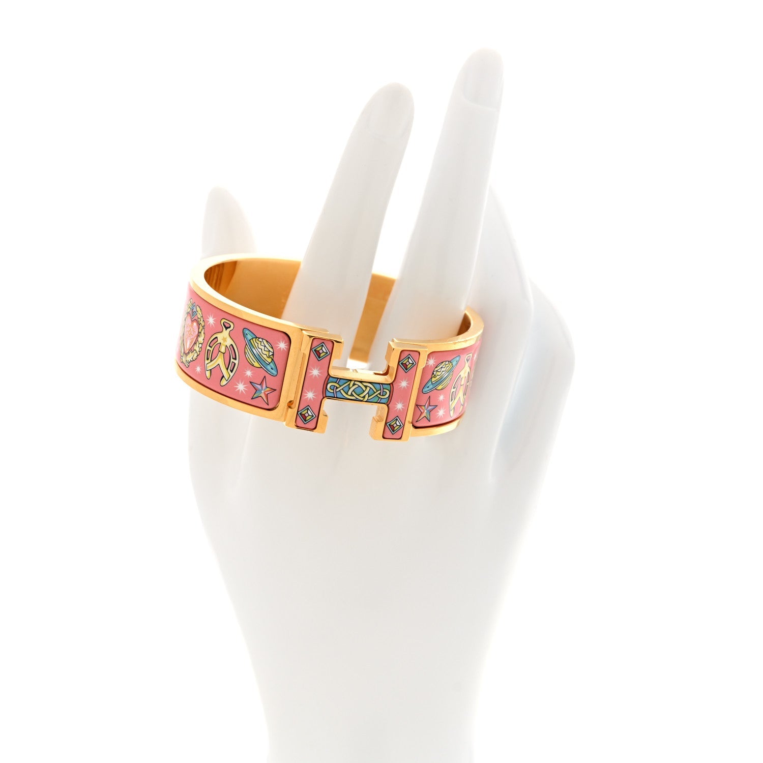 Enamel Printed Chorus Stellarum Wide Clic Clac H Bracelet PM Tropique