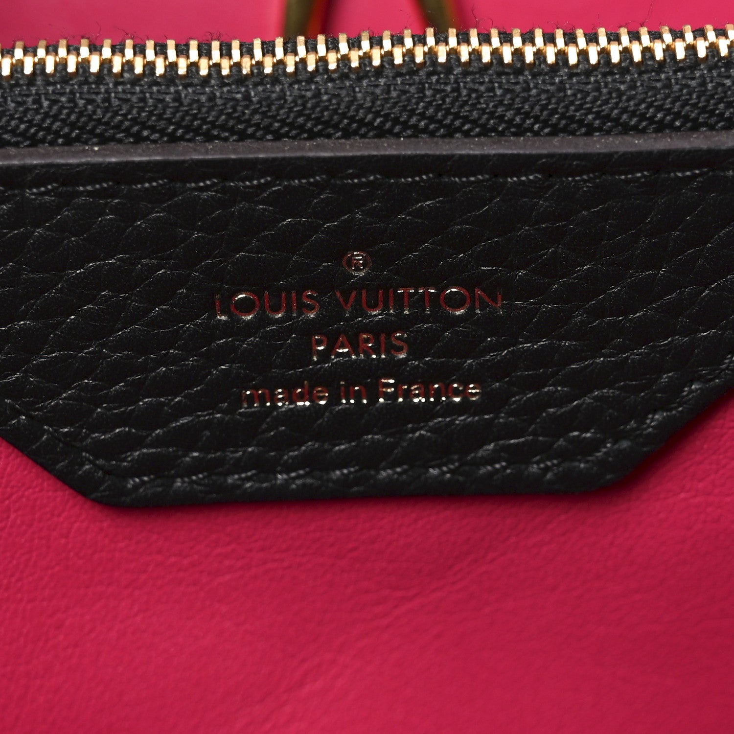 Taurillon Capucines MM Black Fuchsia