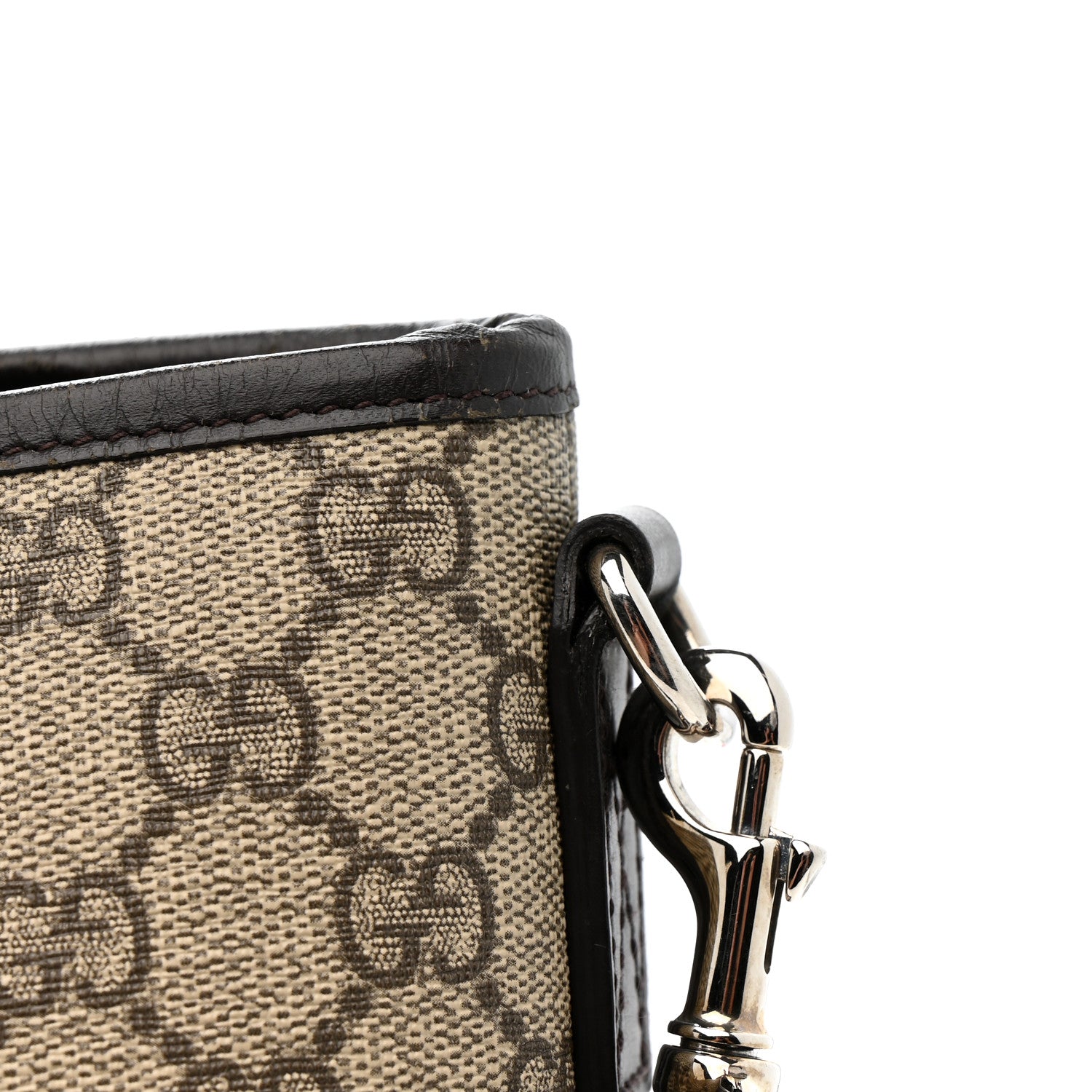 GG Supreme Monogram Large Shopping Tote Dark Brown