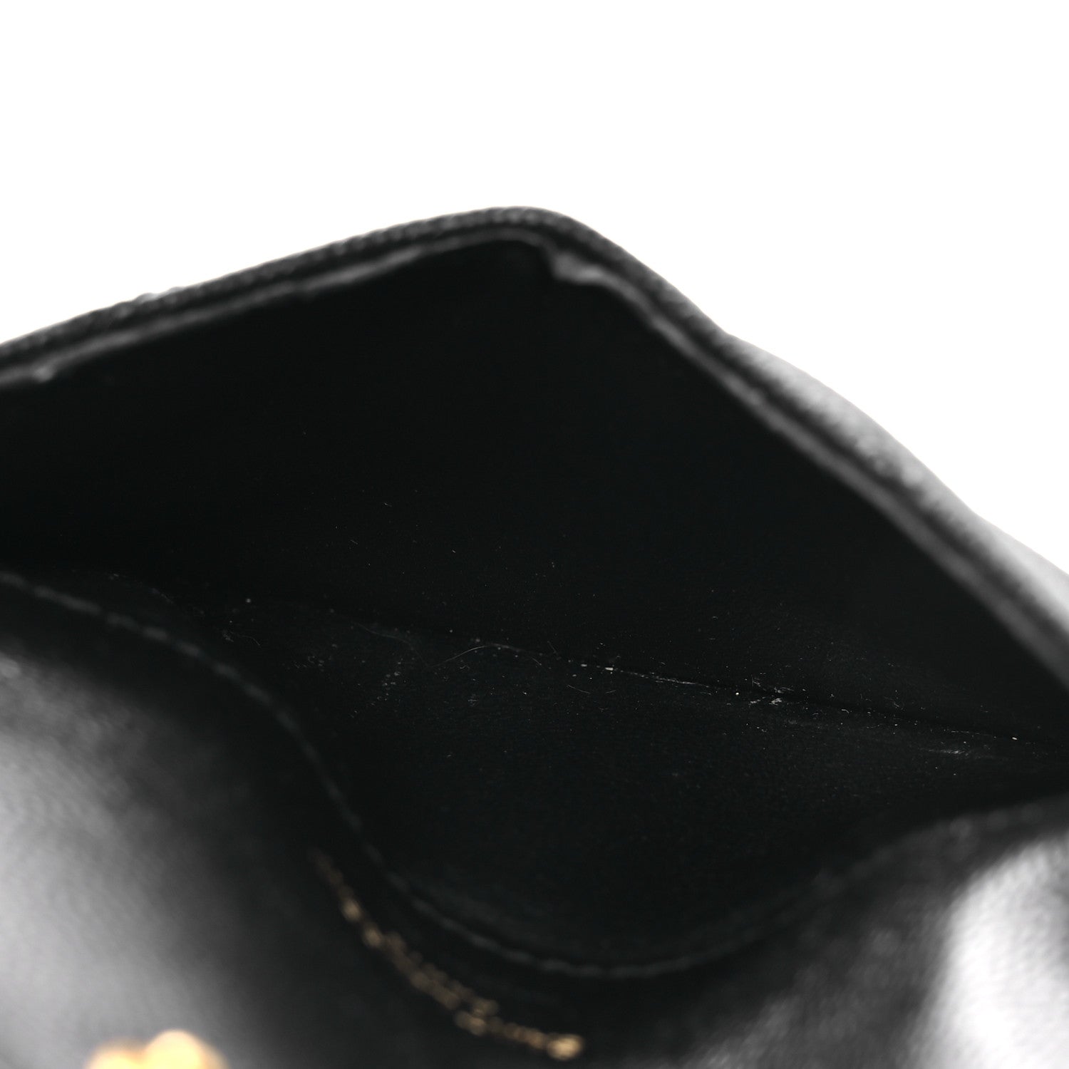 Grain De Poudre Matelasse Chevron Monogram Compact Wallet Black