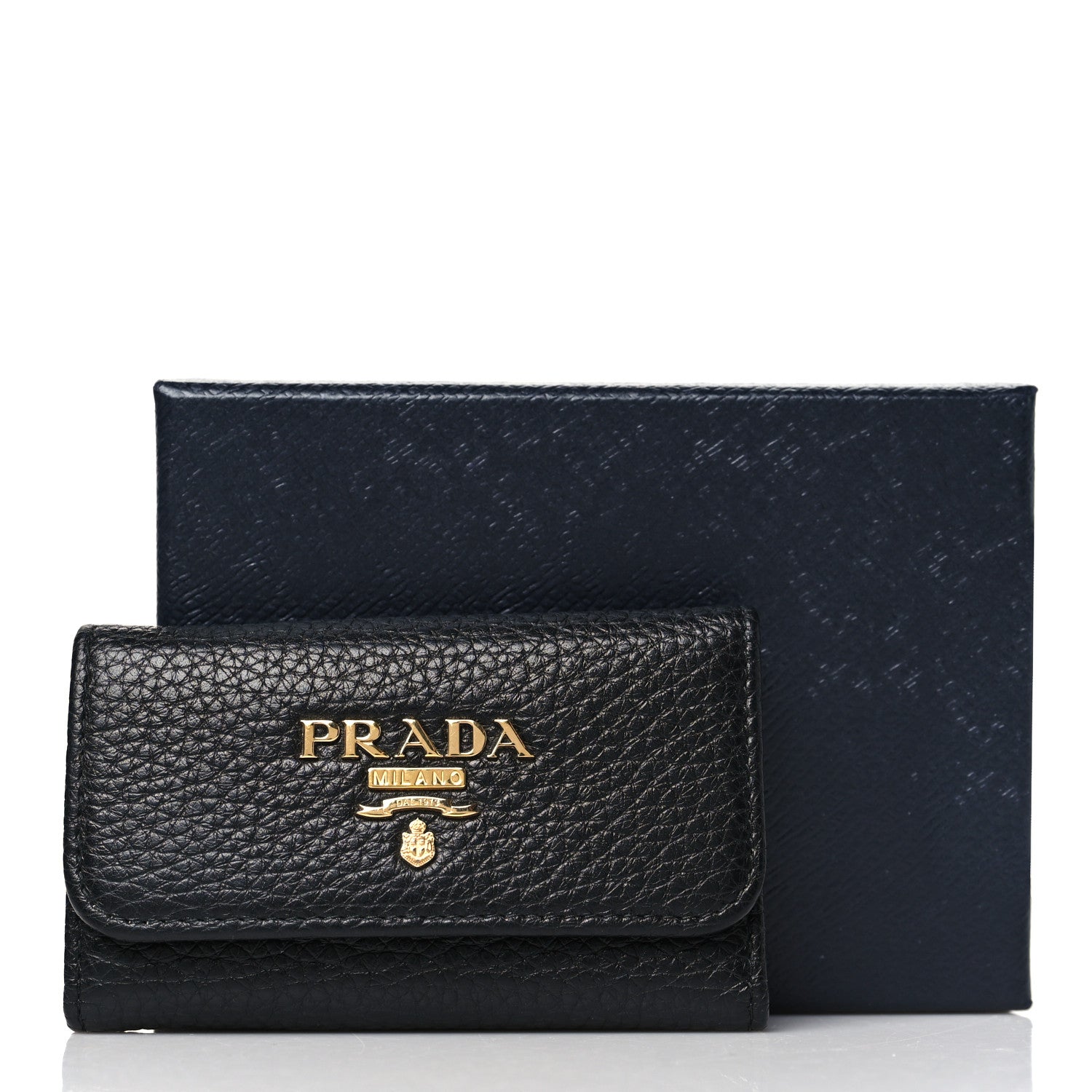 Vitello Grain Move 6 Key Holder Black