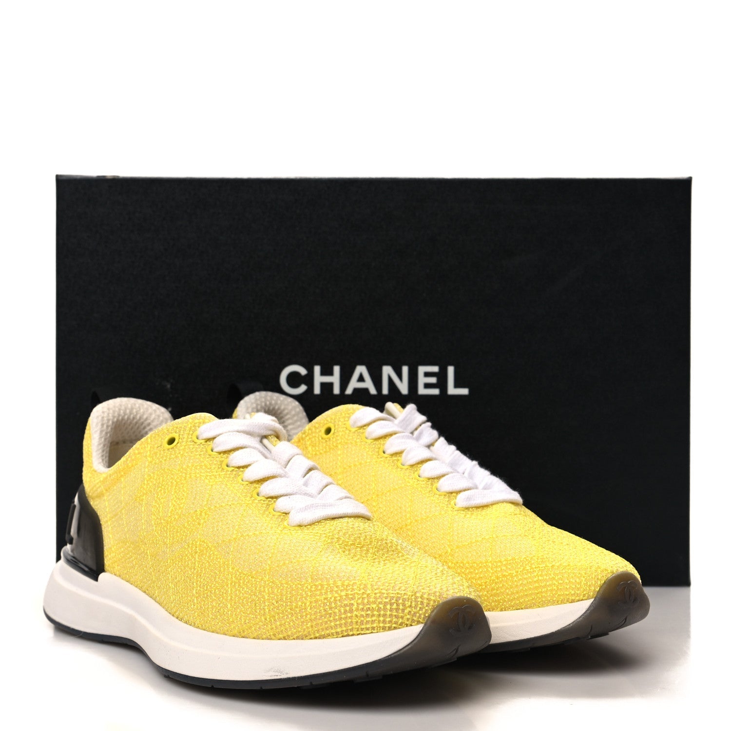 Mesh Embroidered CC Sneakers 36.5 Yellow