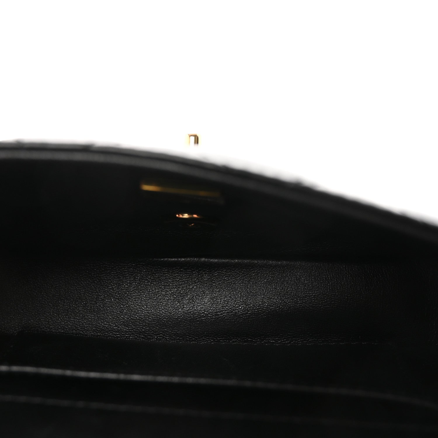 Lambskin Resin Quilted Top Handle Flap Black